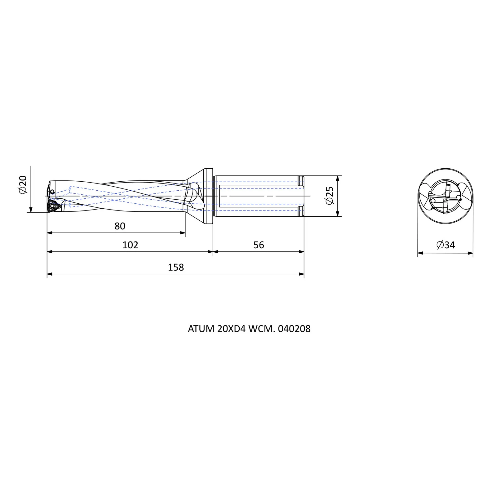 ATUM 20XD4 WCM. 040208 &mdash; dimensioned drawing