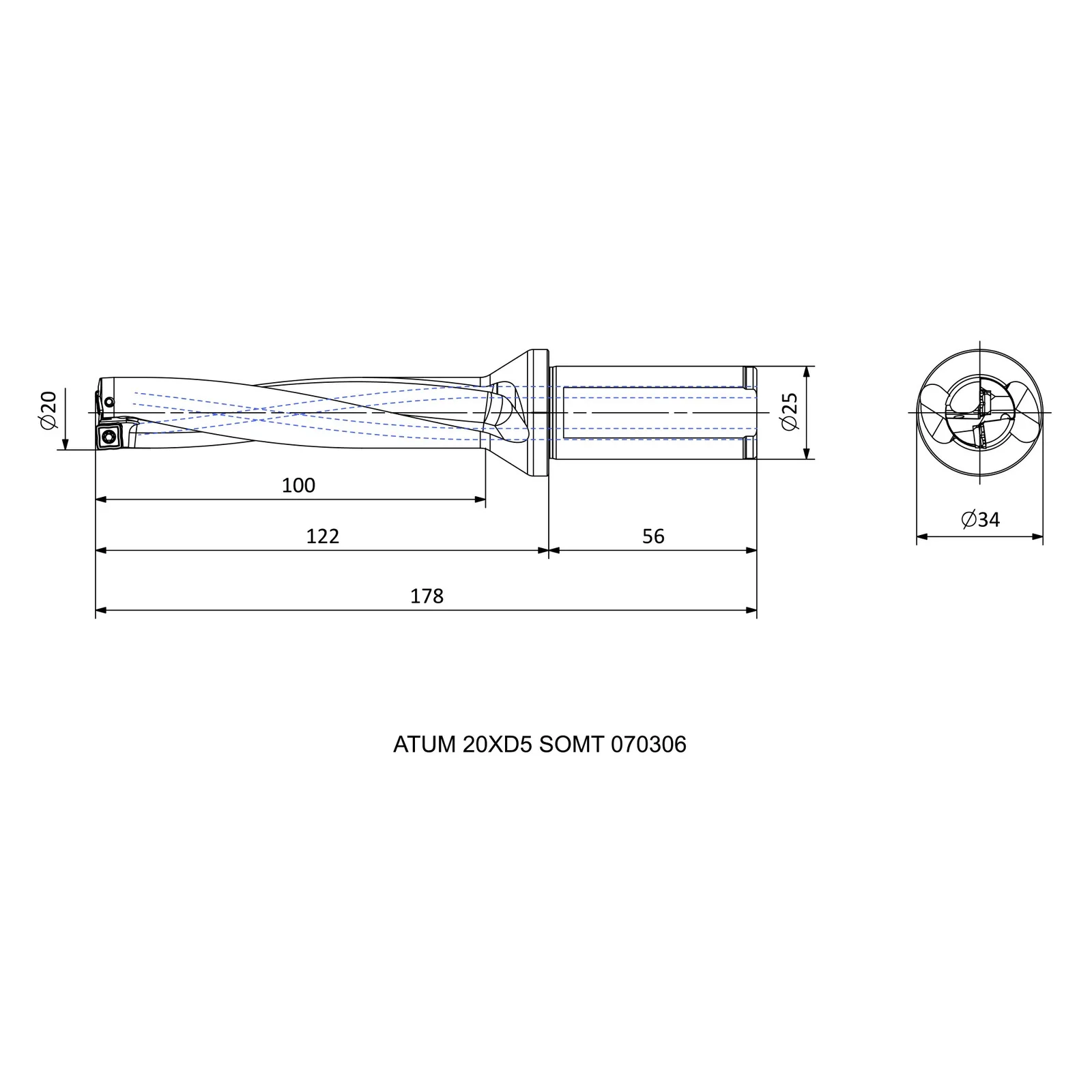 ATUM 20XD5 SOMT 070306 &mdash; dimensioned drawing