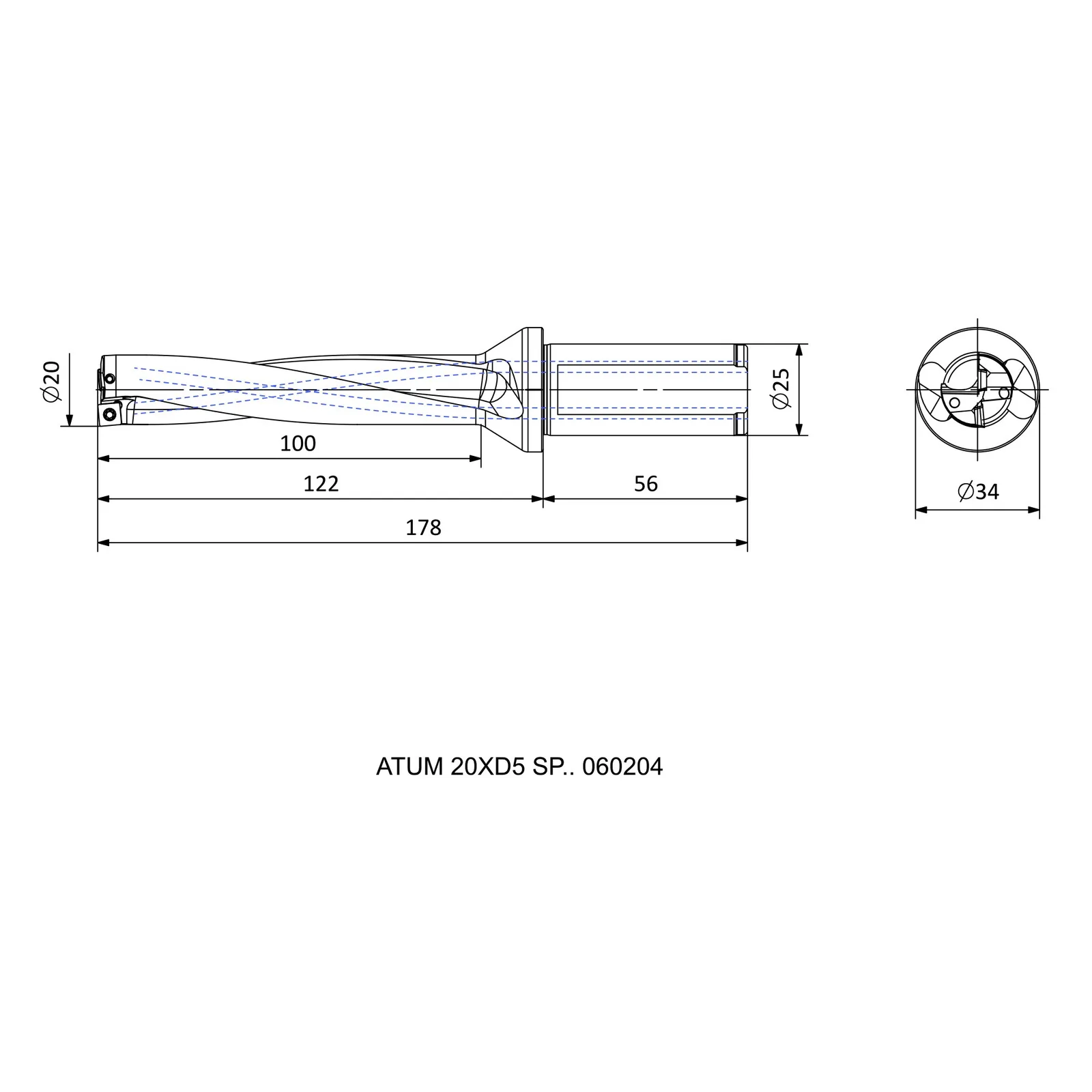 ATUM 20XD5 SP.. 060204 &mdash; dimensioned drawing