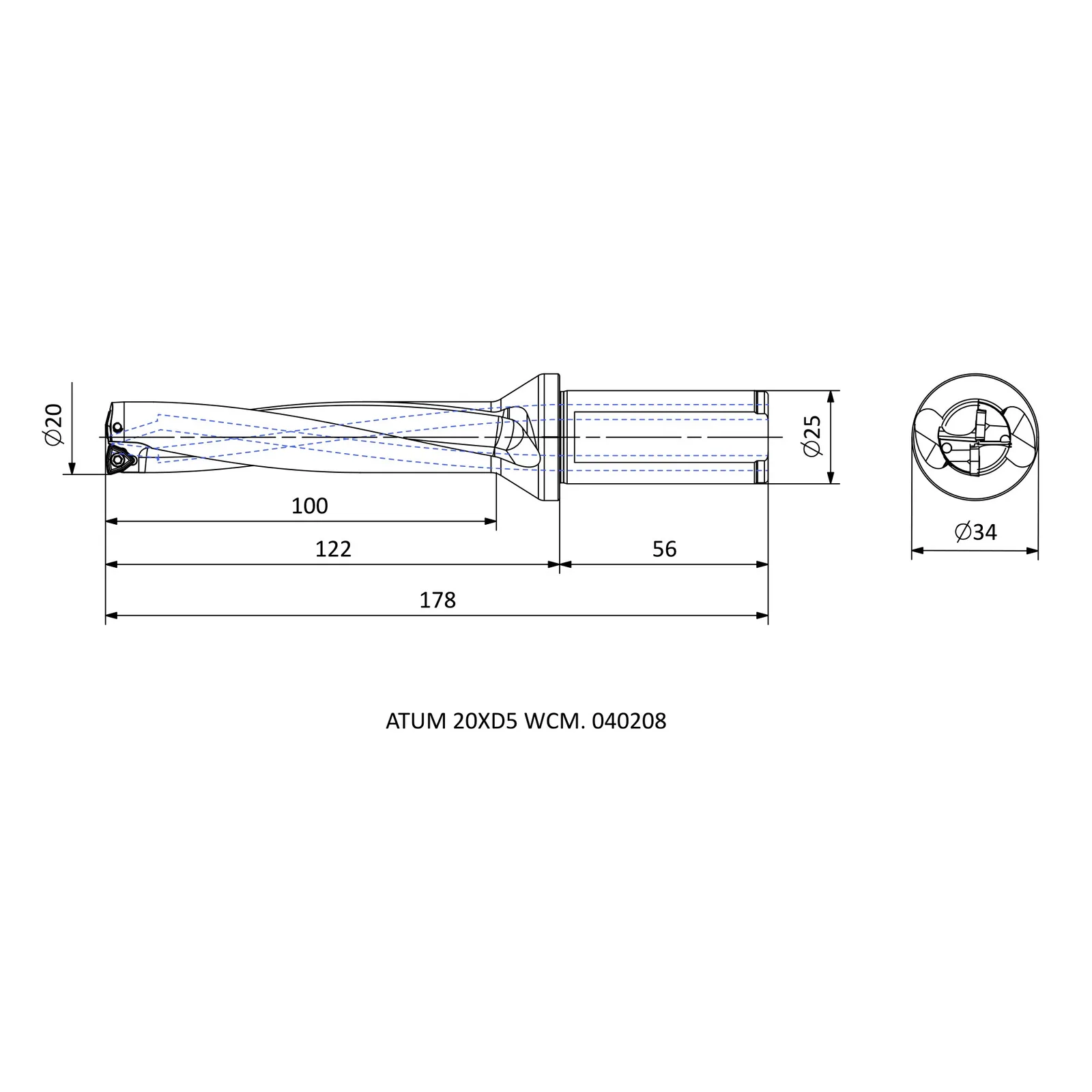 ATUM 20XD5 WCM. 040208 &mdash; dimensioned drawing
