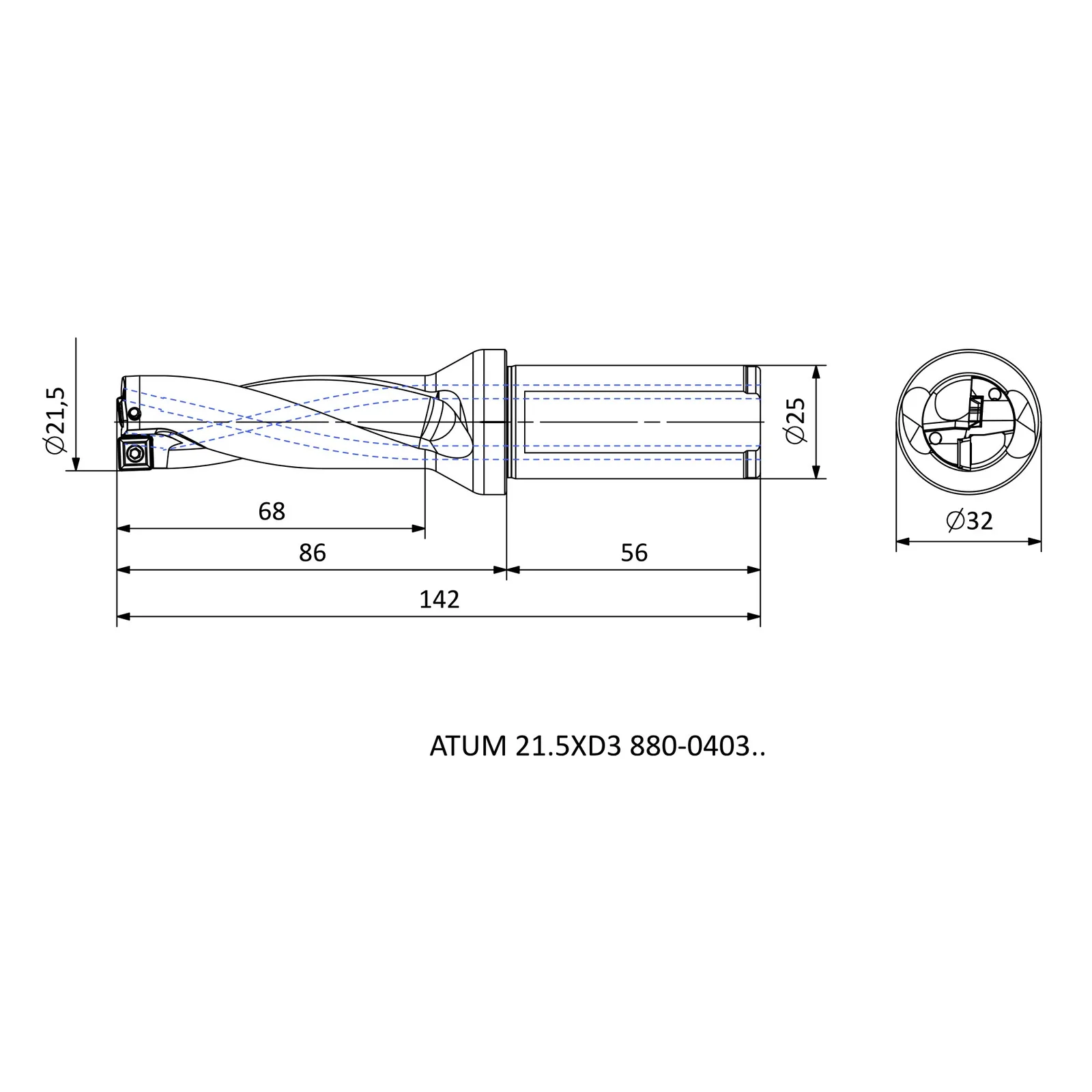 ATUM 21.5XD3 880-0403.. &mdash; dimensioned drawing