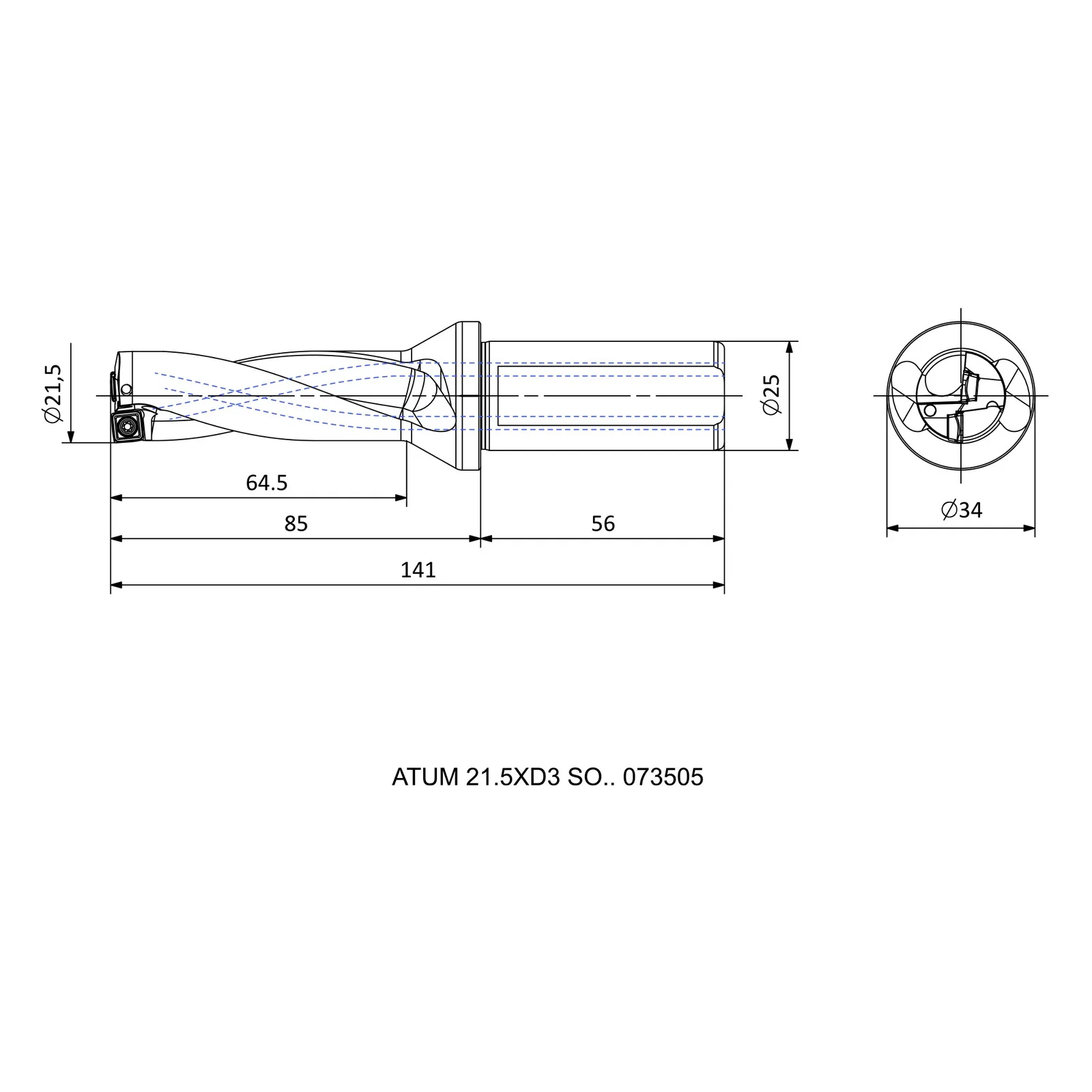 ATUM 21.5XD3 SO.. 073505 &mdash; dimensioned drawing