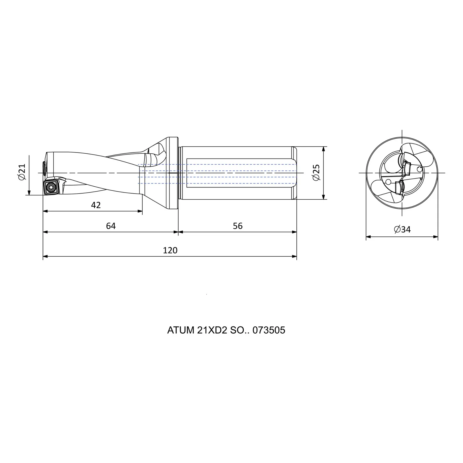 ATUM 21XD2 SO.. 073505 &mdash; dimensioned drawing