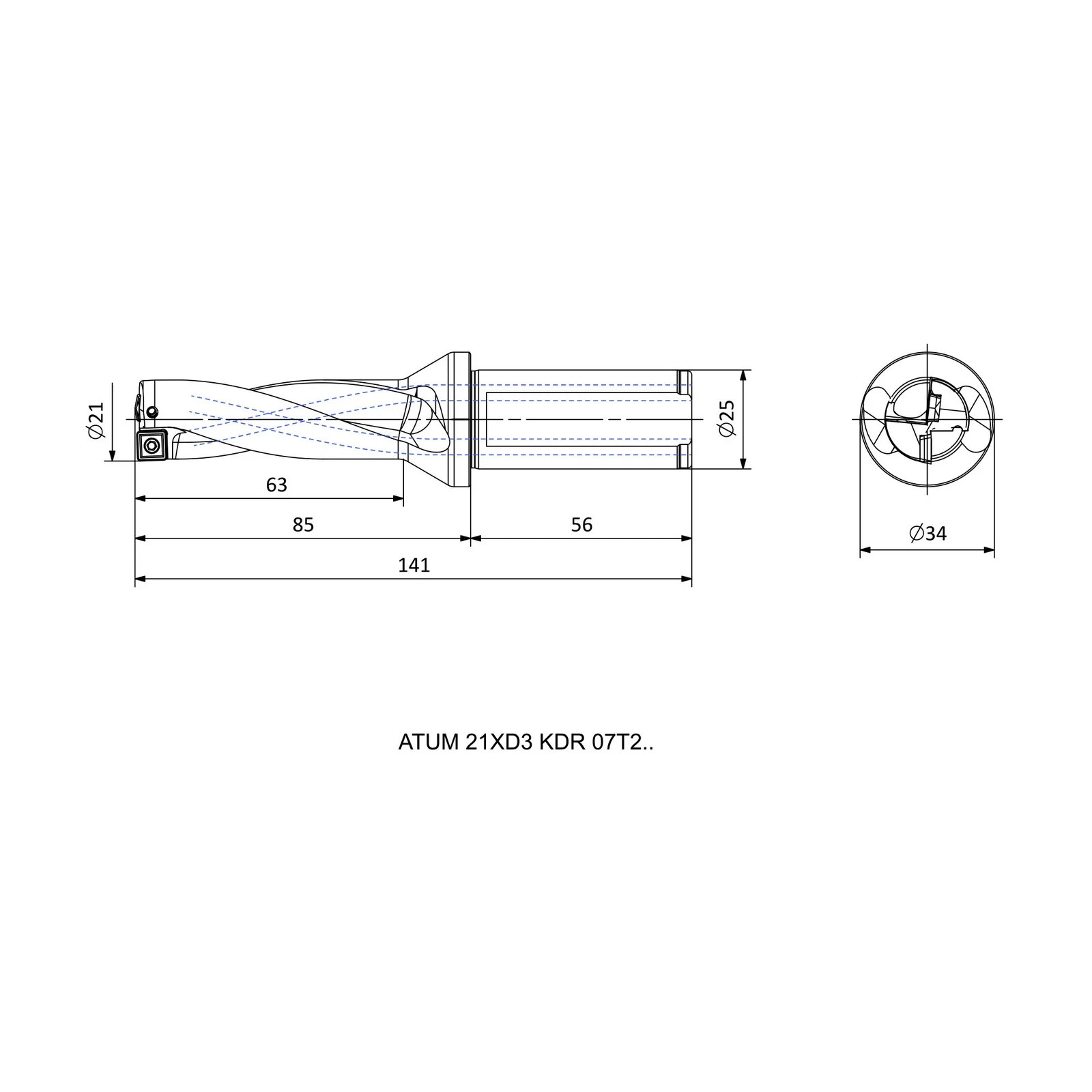 ATUM 21XD3 KDR 07T2.. &mdash; dimensioned drawing