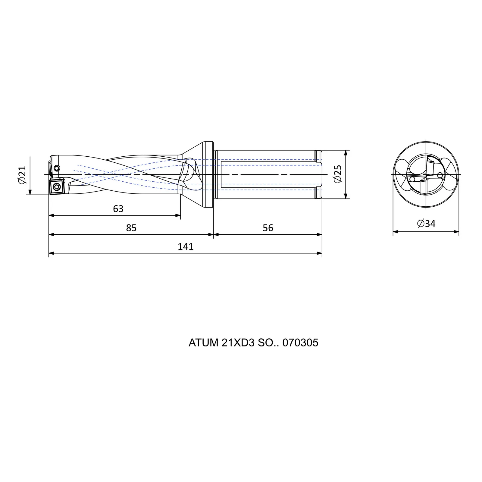 ATUM 21XD3 SO.. 070305 &mdash; dimensioned drawing