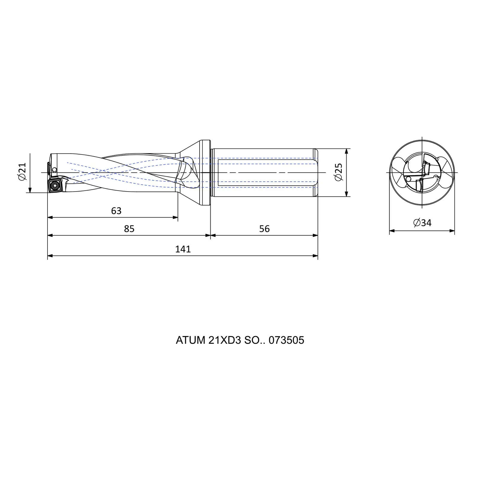 ATUM 21XD3 SO.. 073505 &mdash; dimensioned drawing