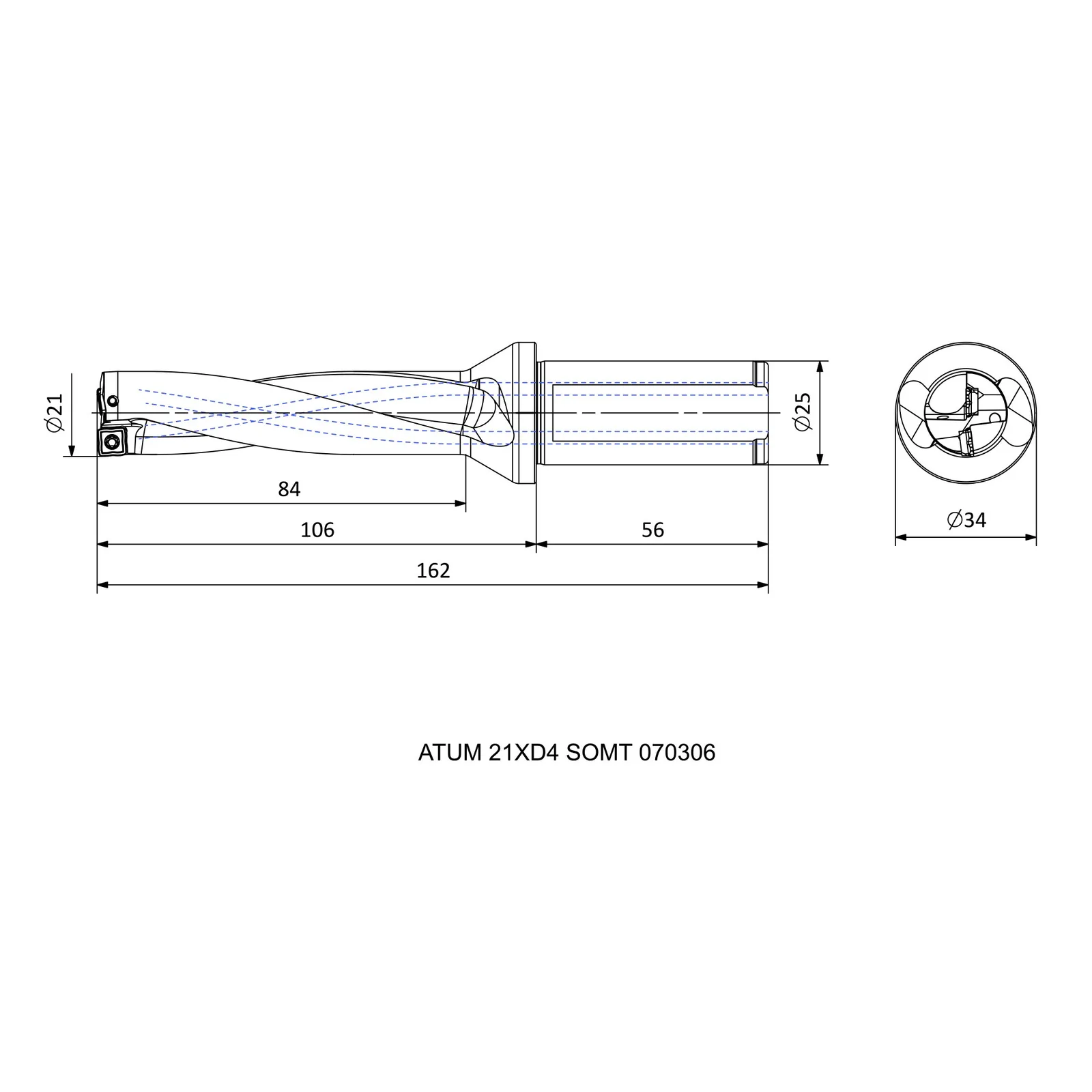 ATUM 21XD4 SOMT 070306 &mdash; dimensioned drawing