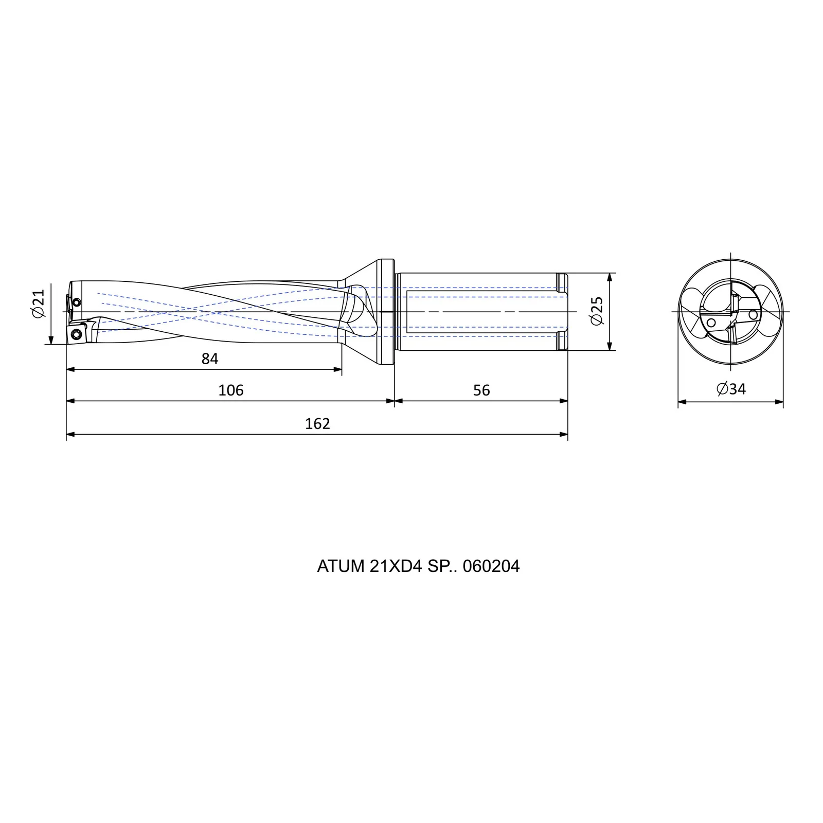 ATUM 21XD4 SP.. 060204 &mdash; dimensioned drawing
