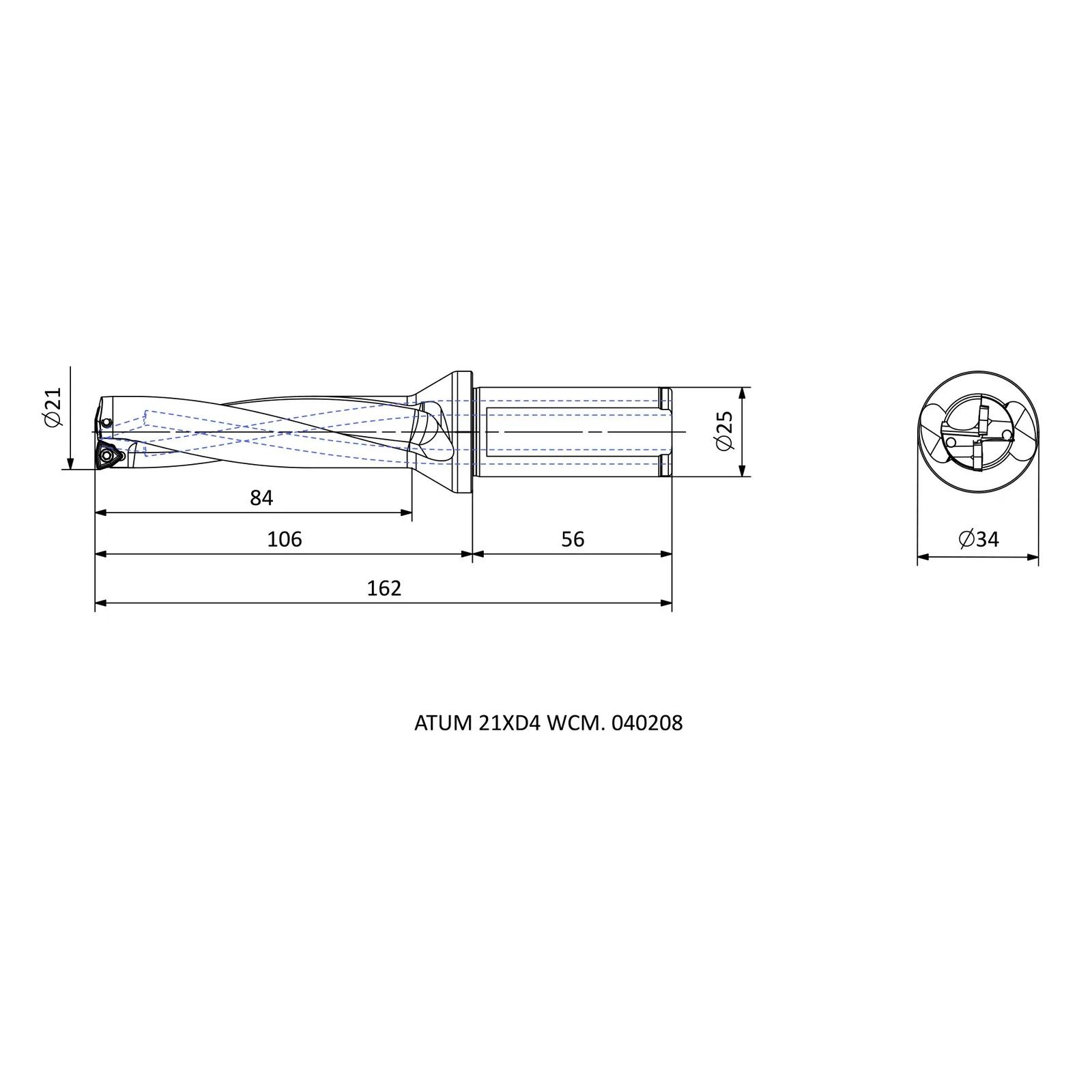 ATUM 21XD4 WCM. 040208 &mdash; dimensioned drawing