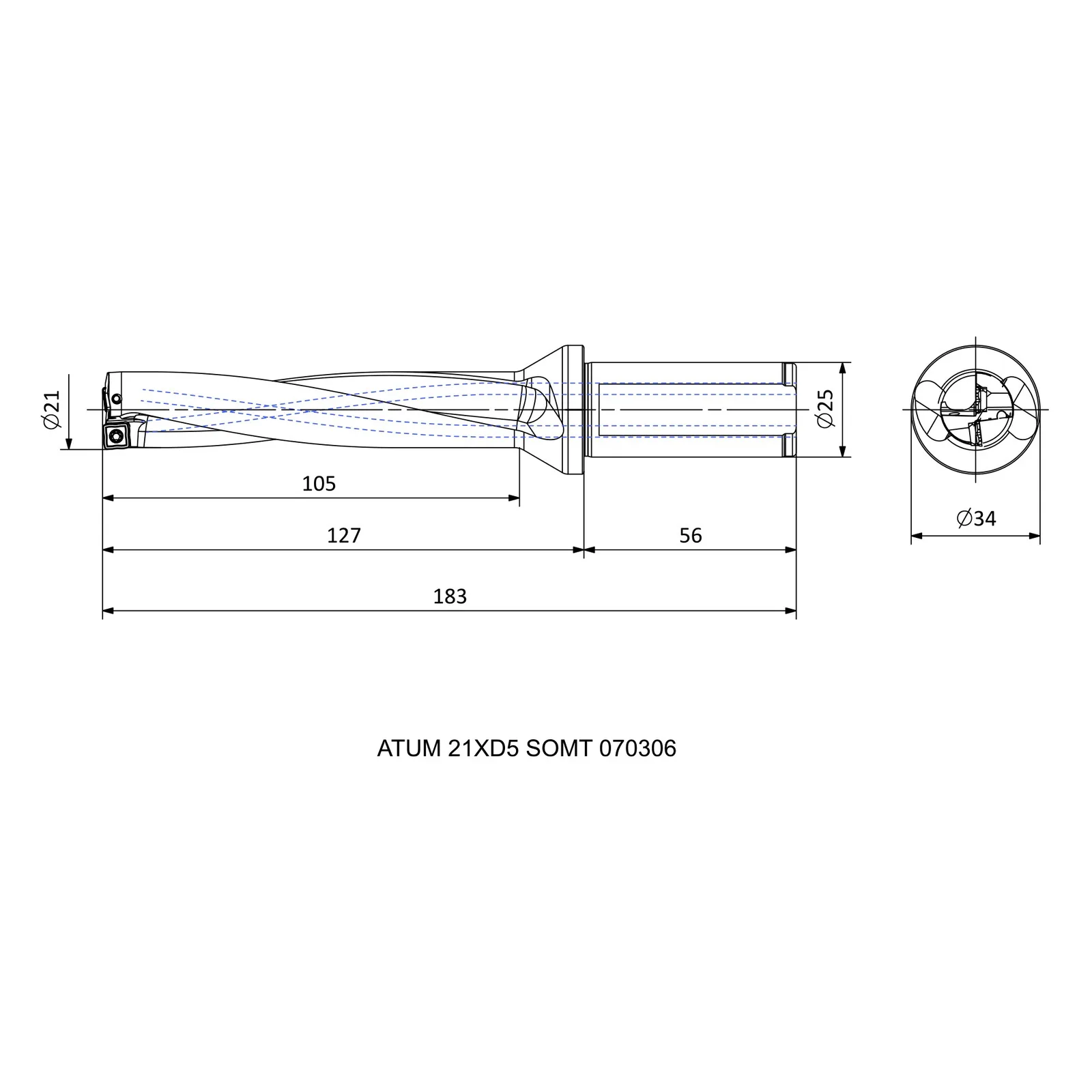 ATUM 21XD5 SOMT 070306 &mdash; dimensioned drawing