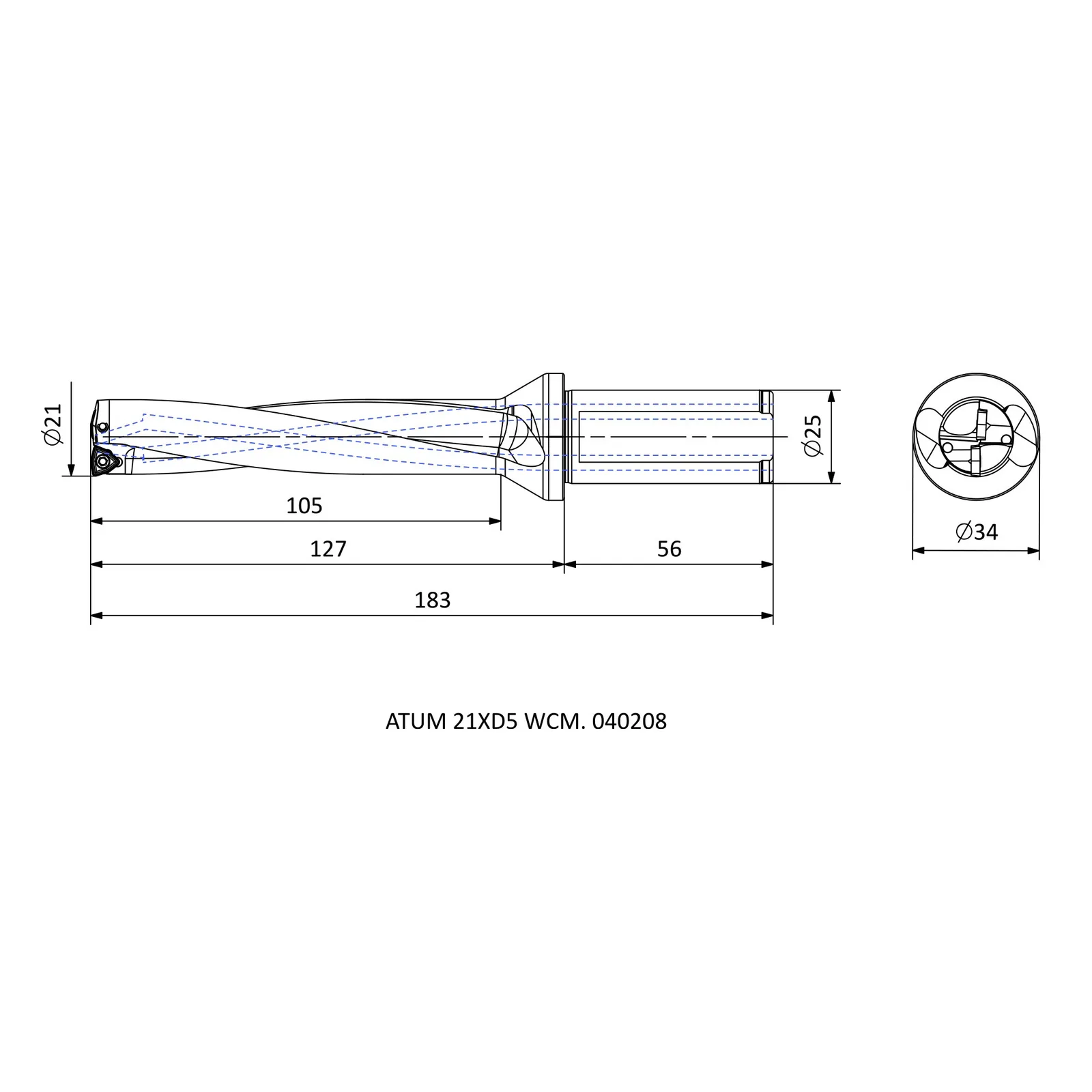 ATUM 21XD5 WCM. 040208 &mdash; dimensioned drawing