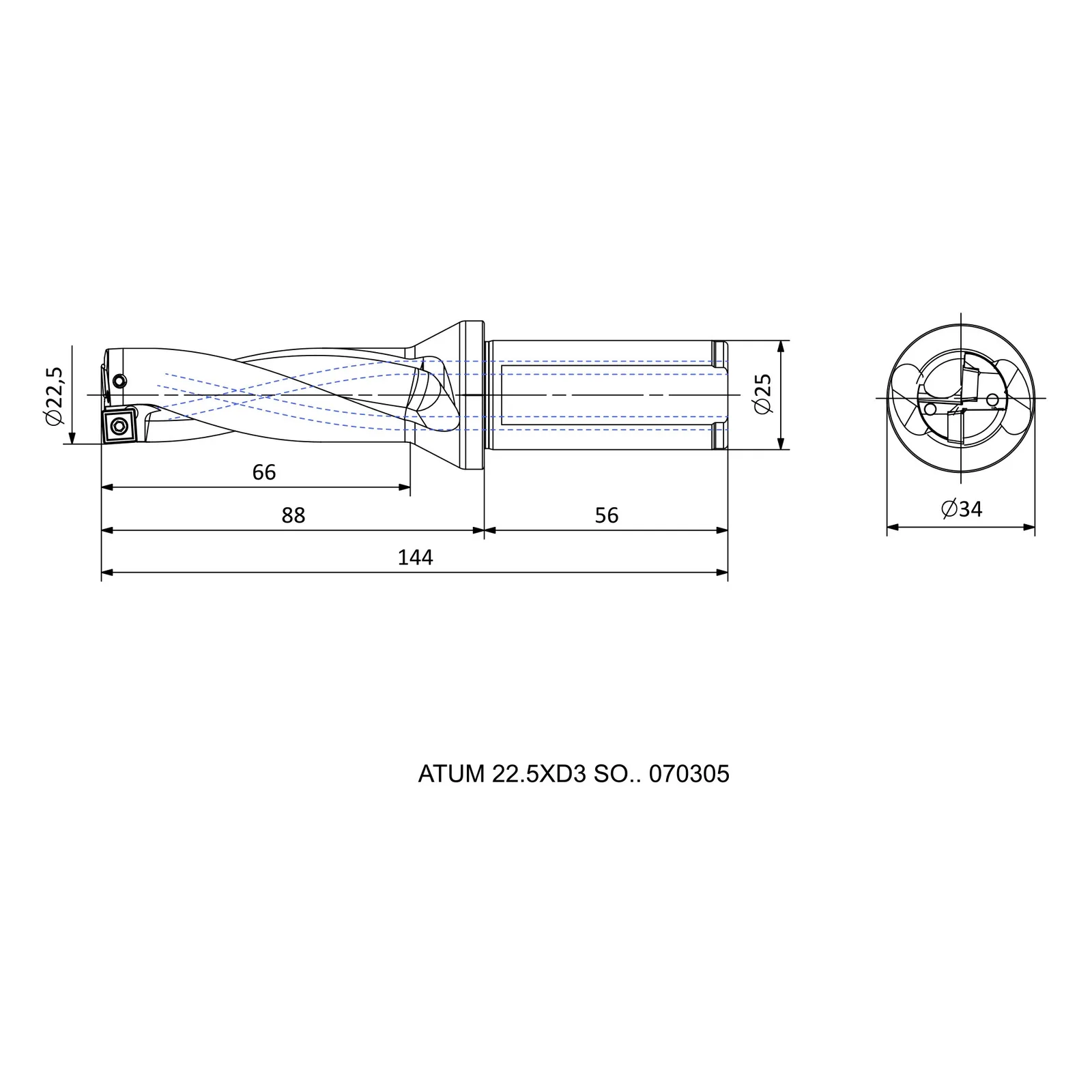 ATUM 22.5XD3 SO.. 070305 &mdash; dimensioned drawing