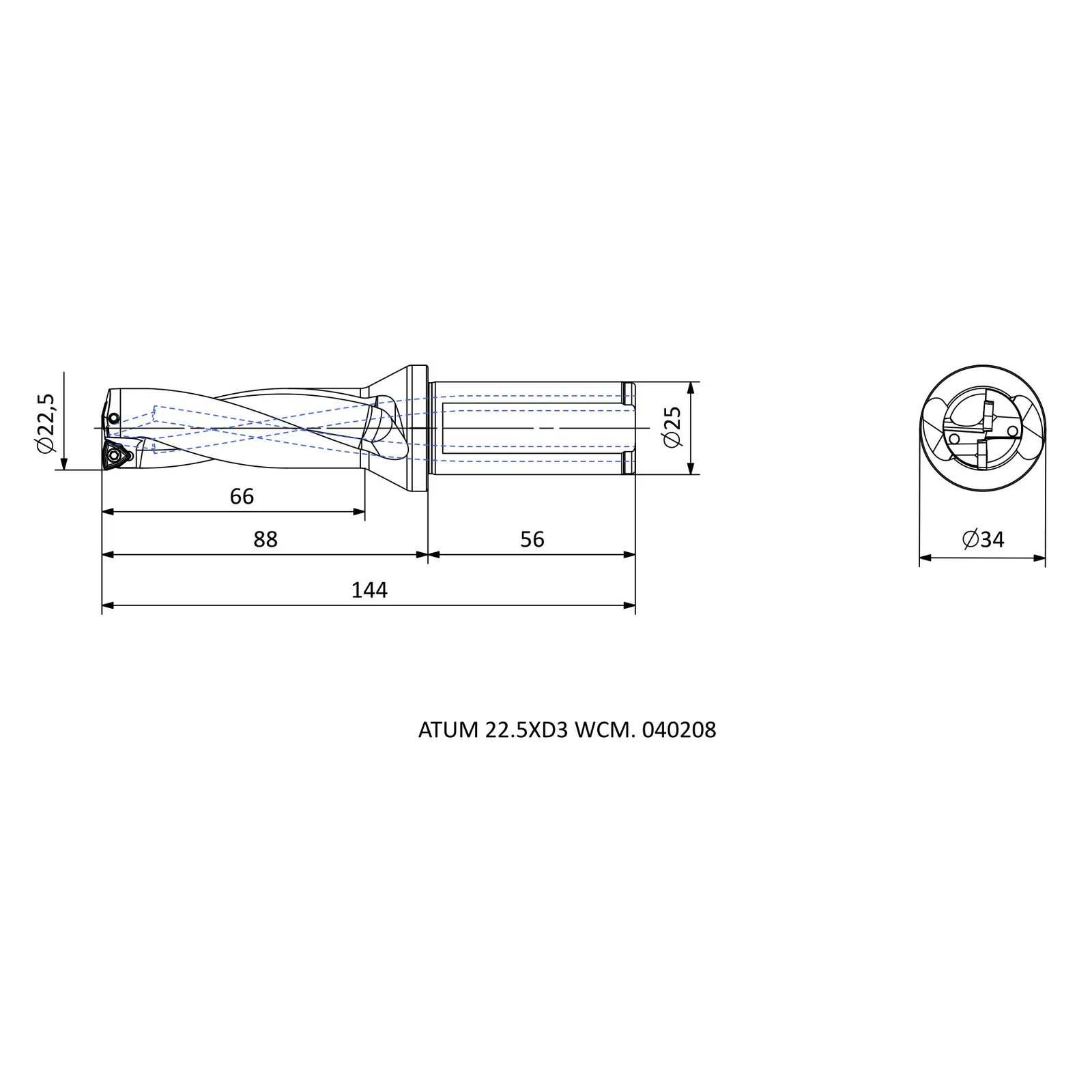 ATUM 22.5XD3 WCM. 040208 &mdash; dimensioned drawing