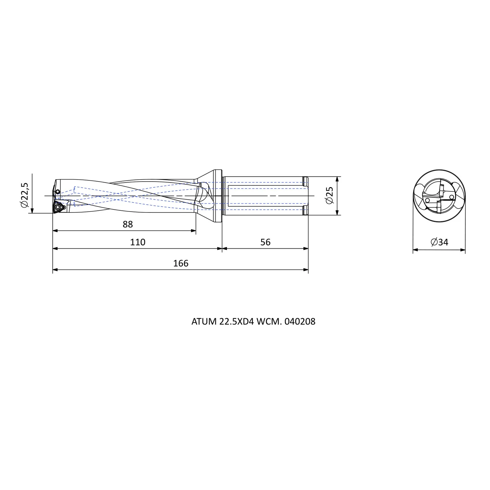 ATUM 22.5XD4 WCM. 040208 &mdash; dimensioned drawing
