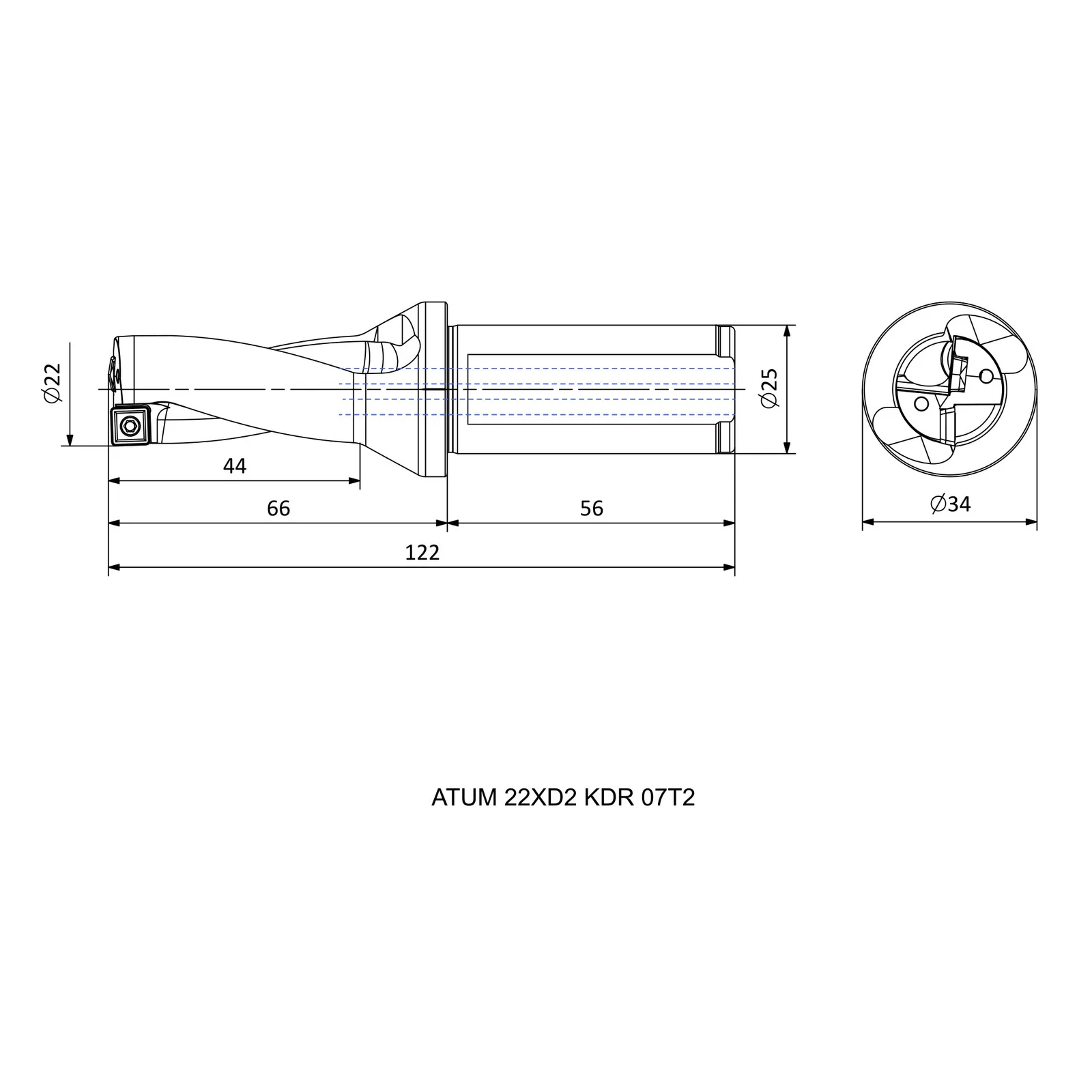 ATUM 22XD2 KDR 07T2.. &mdash; dimensioned drawing