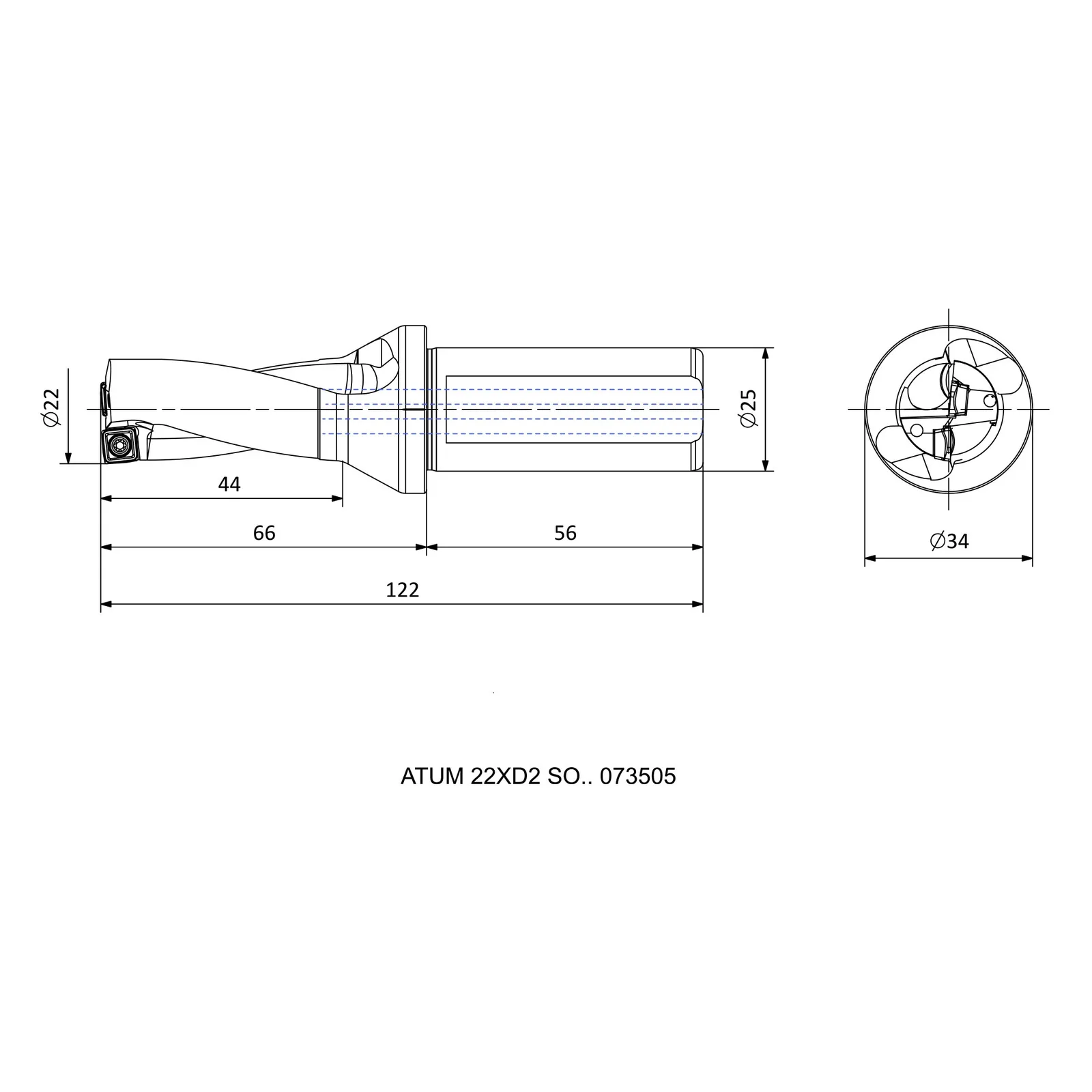 ATUM 22XD2 SO.. 073505 &mdash; dimensioned drawing