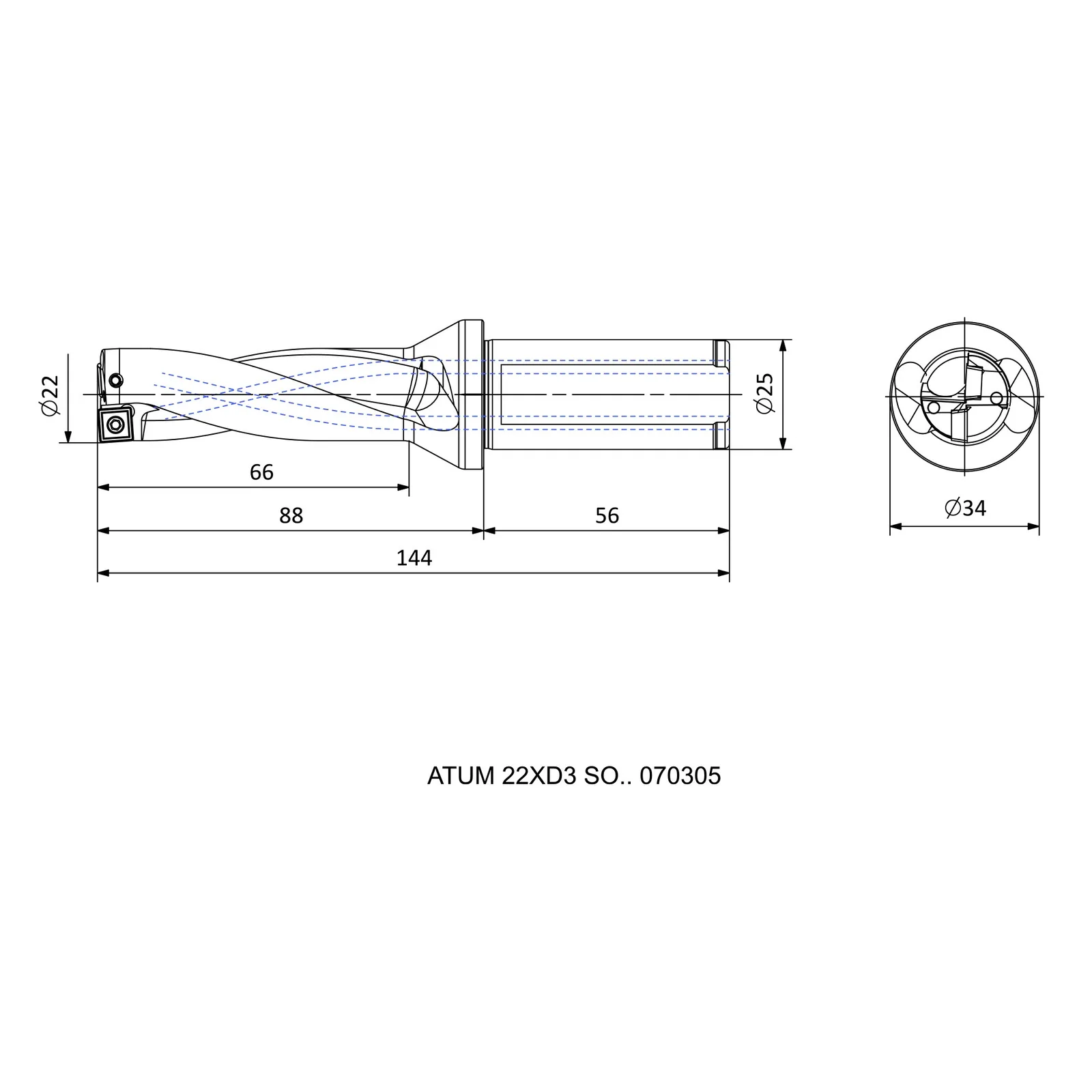 ATUM 22XD3 SO.. 070305 &mdash; dimensioned drawing