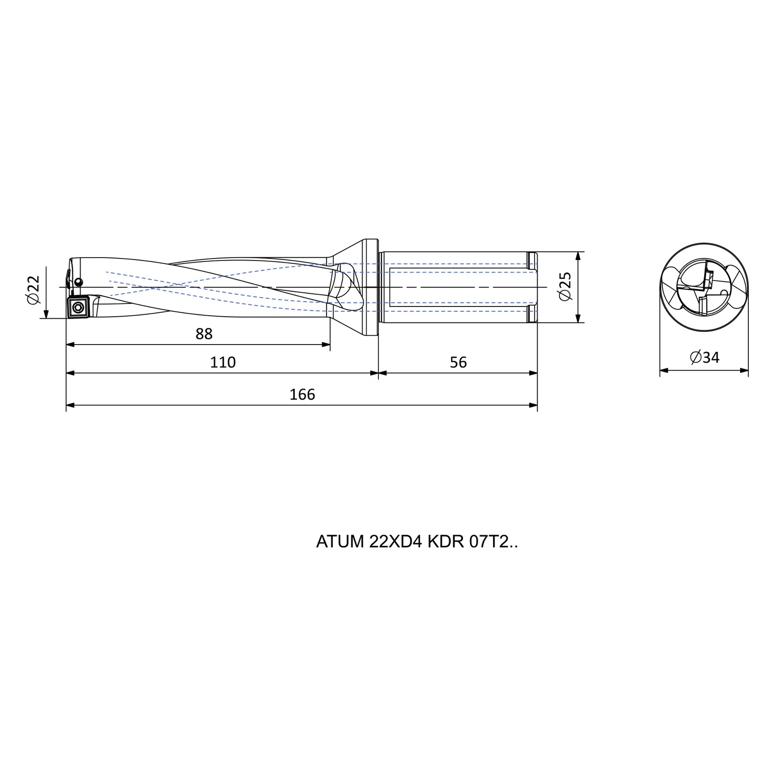ATUM 22XD4 KDR 07T2.. &mdash; dimensioned drawing