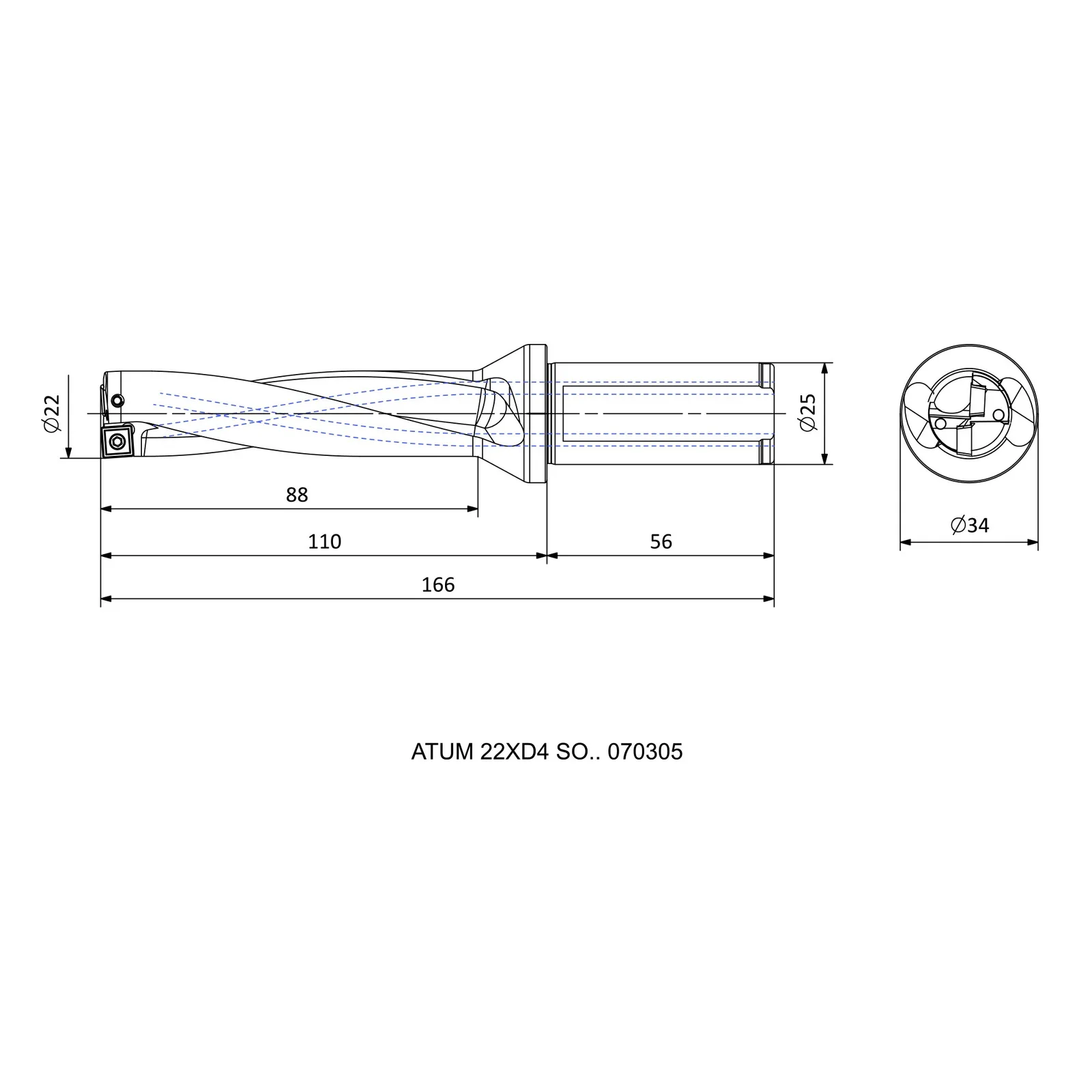ATUM 22XD4 SO.. 070305 &mdash; dimensioned drawing