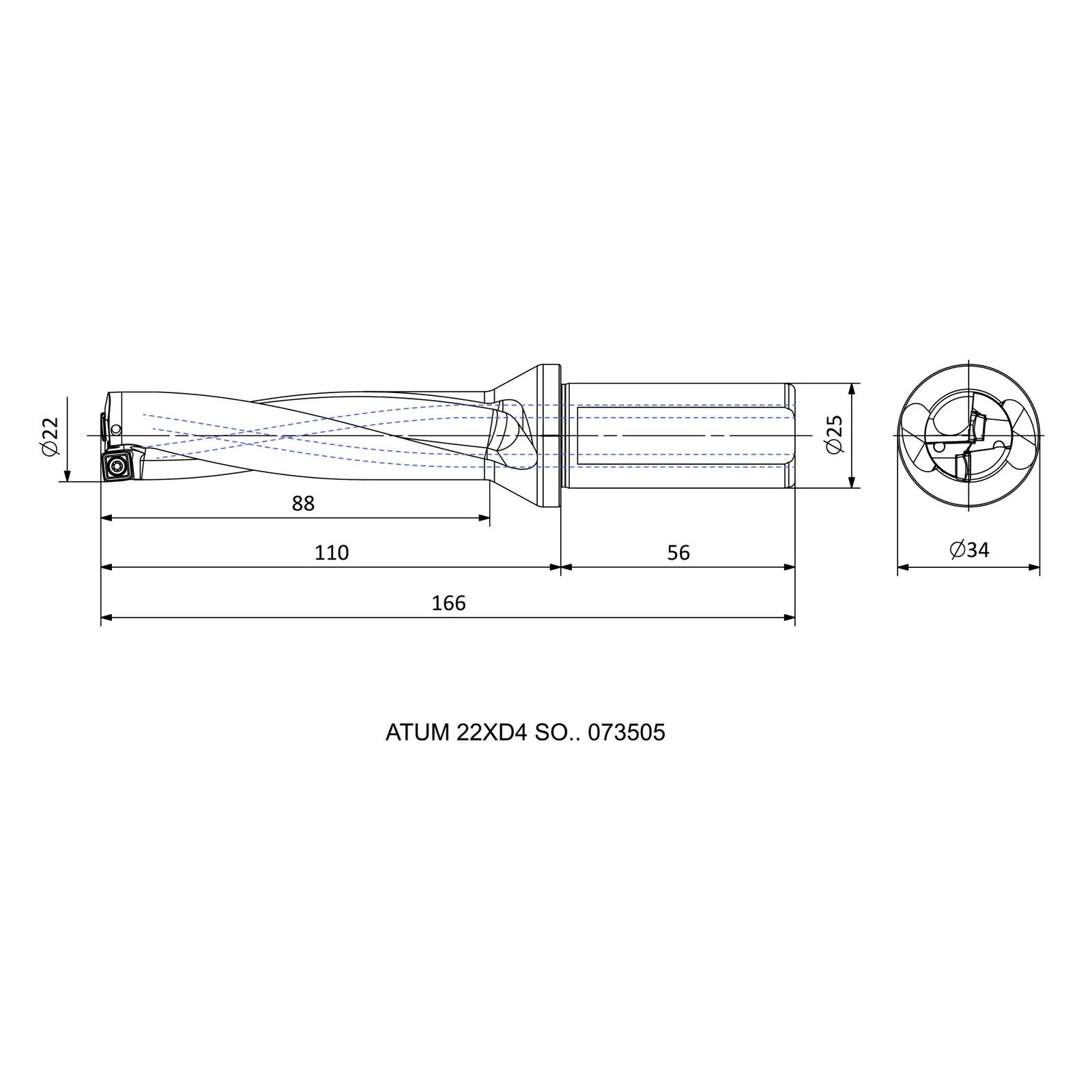 ATUM 22XD4 SO.. 073505 &mdash; dimensioned drawing