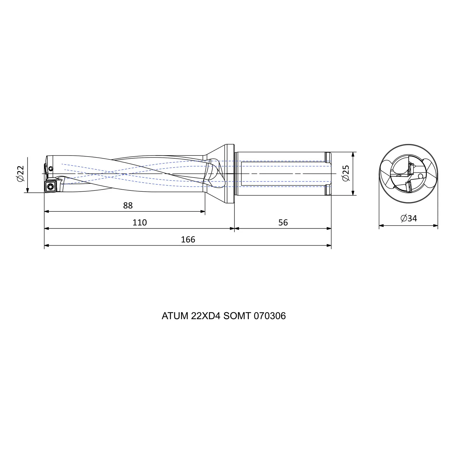 ATUM 22XD4 SOMT 070306 &mdash; dimensioned drawing