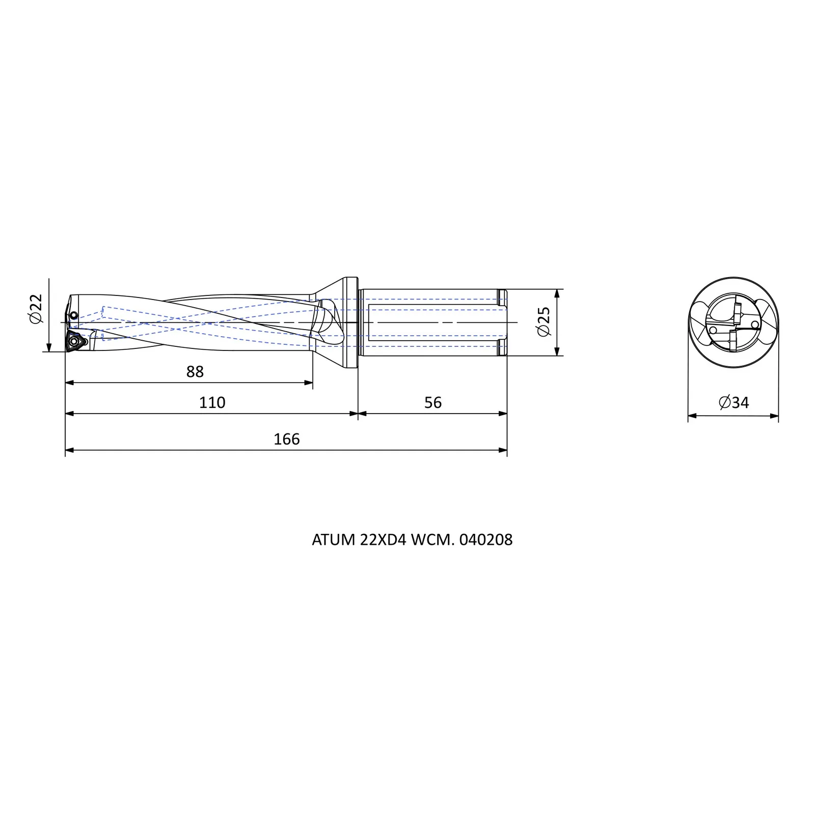 ATUM 22XD4 WCM. 040208 &mdash; dimensioned drawing