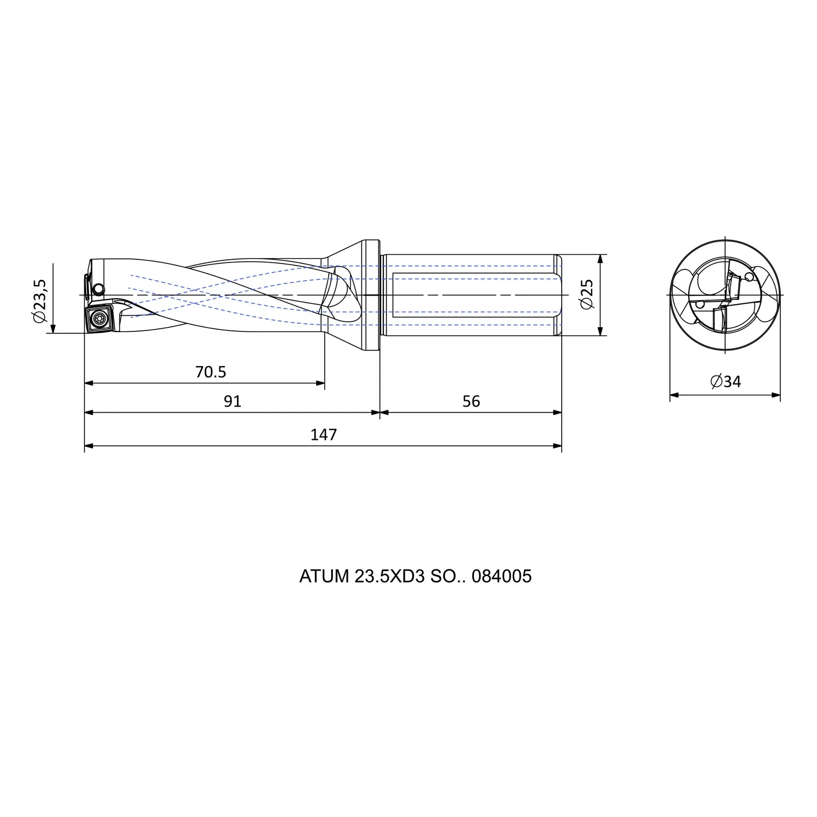 ATUM 23.5XD3 SO.. 084005 &mdash; dimensioned drawing