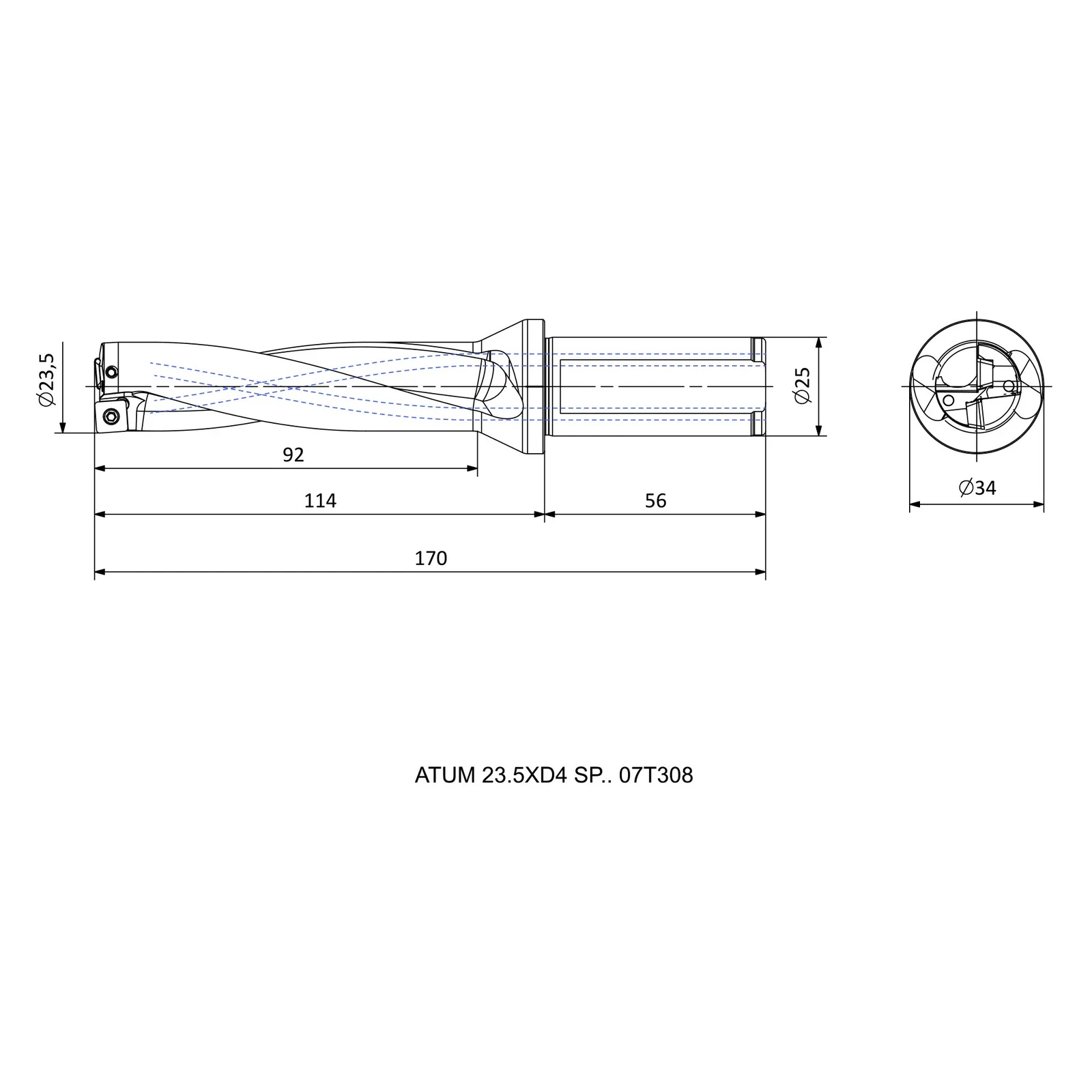 ATUM 23.5XD4 SP.. 07T308 &mdash; dimensioned drawing