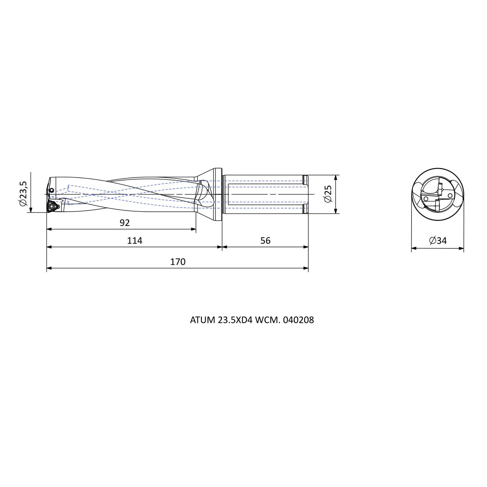 ATUM 23.5XD4 WCM. 040208 &mdash; dimensioned drawing