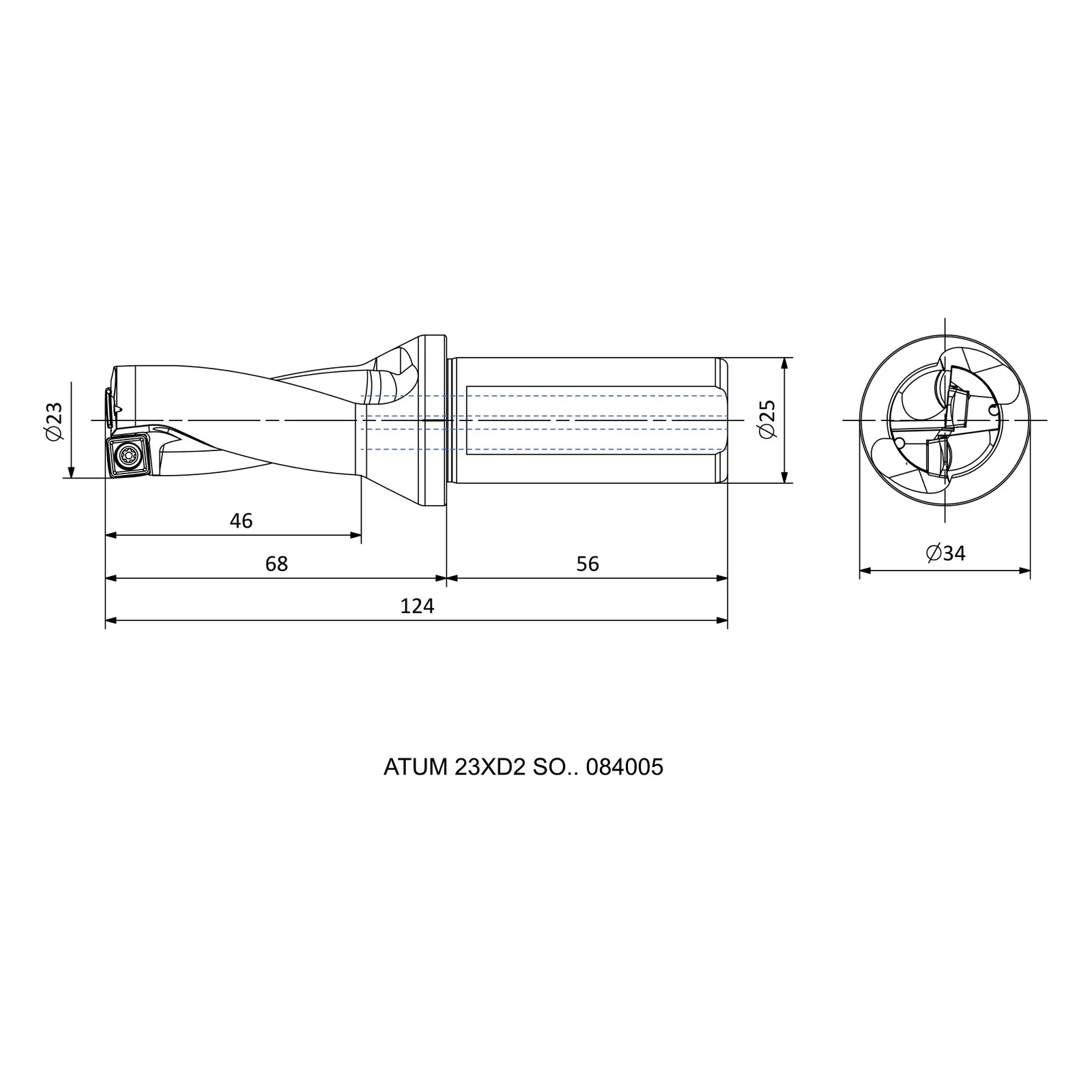 ATUM 23XD2 SO.. 084005 &mdash; dimensioned drawing