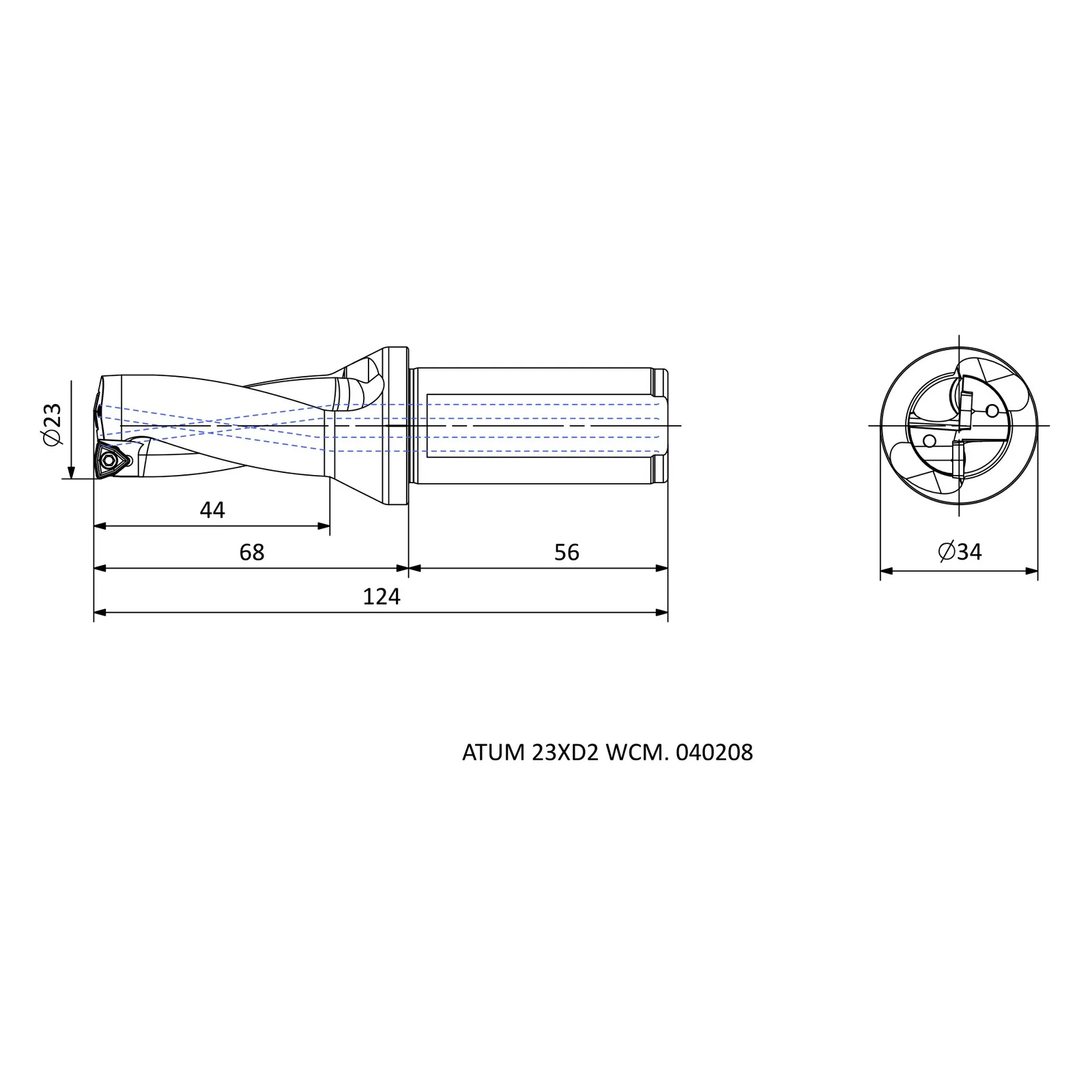 ATUM 23XD2 WCM. 040208 &mdash; dimensioned drawing