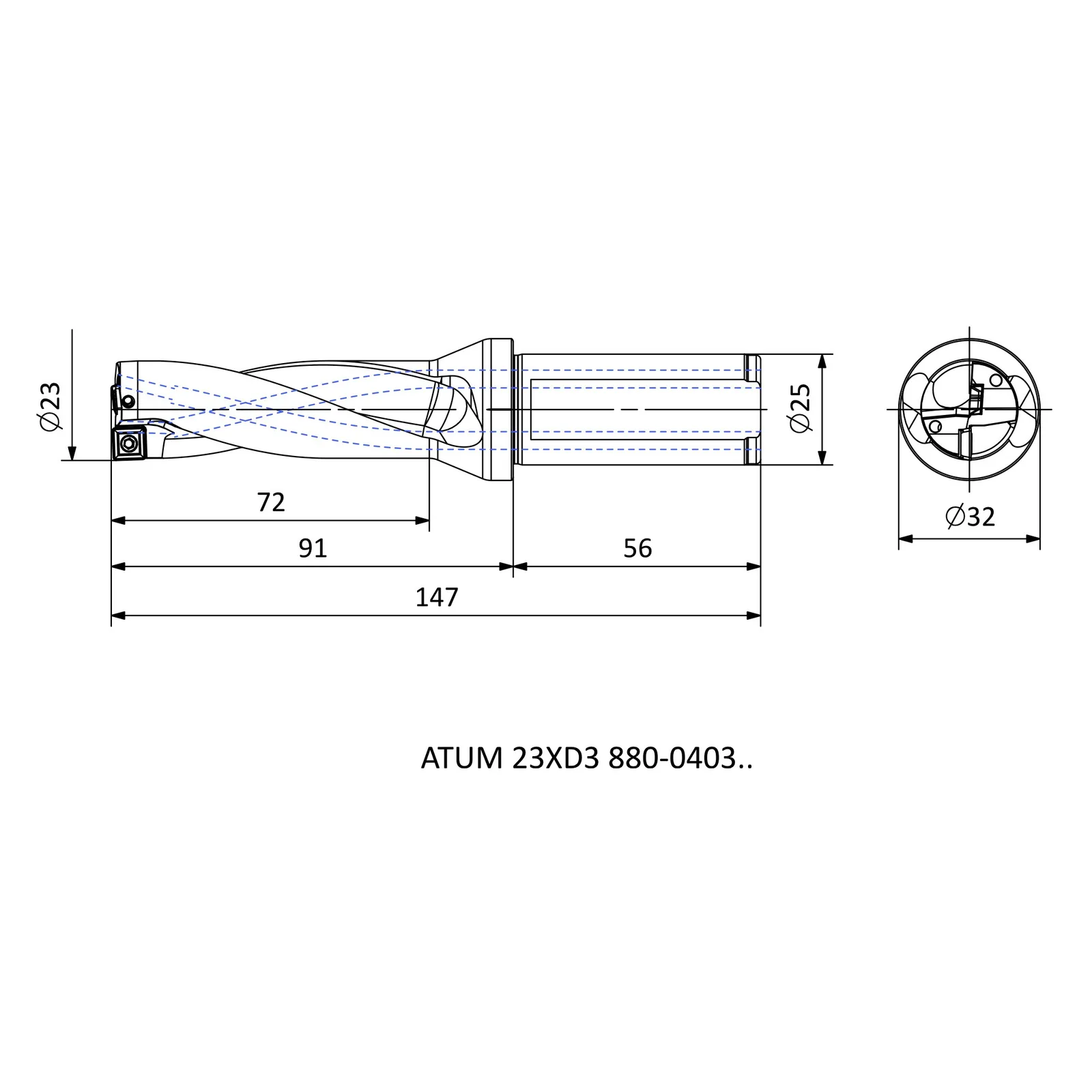 ATUM 23XD3 880-0403.. &mdash; dimensioned drawing