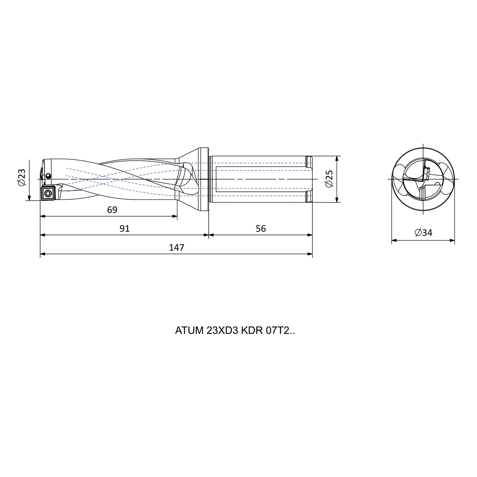ATUM 23XD3 KDR 07T2.. &mdash; dimensioned drawing
