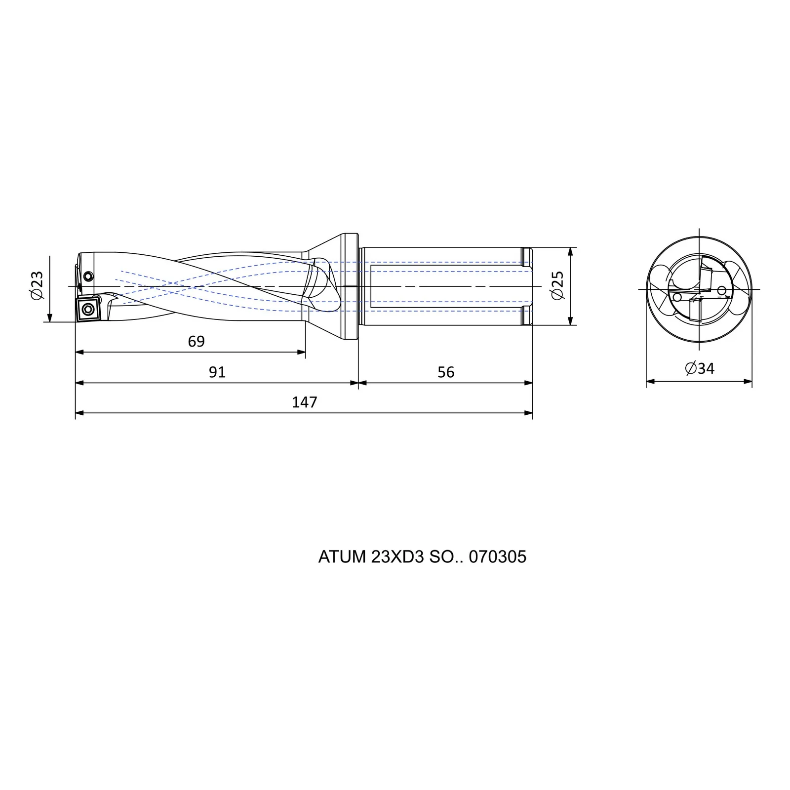 ATUM 23XD3 SO.. 070305 &mdash; dimensioned drawing