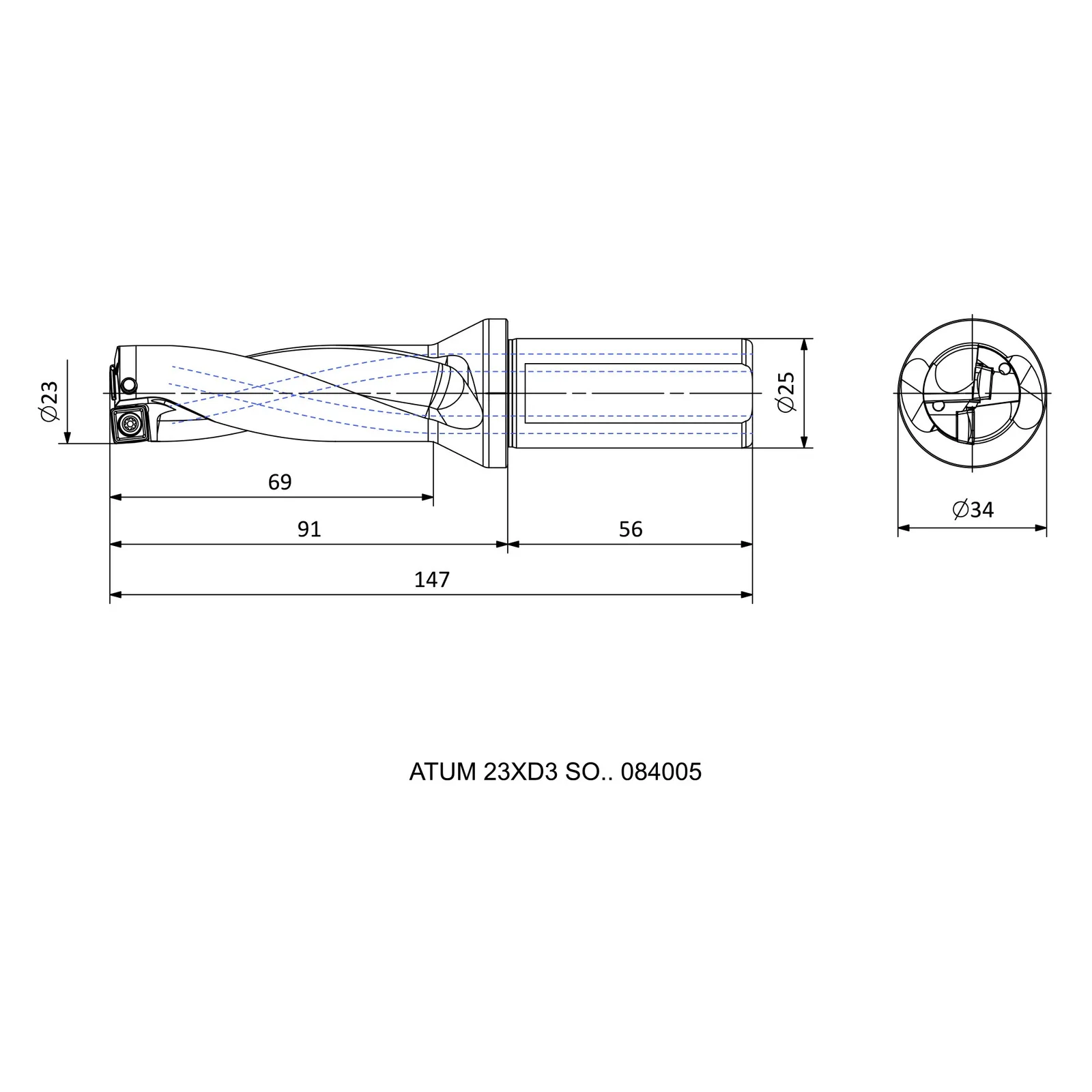 ATUM 23XD3 SO.. 084005 &mdash; dimensioned drawing