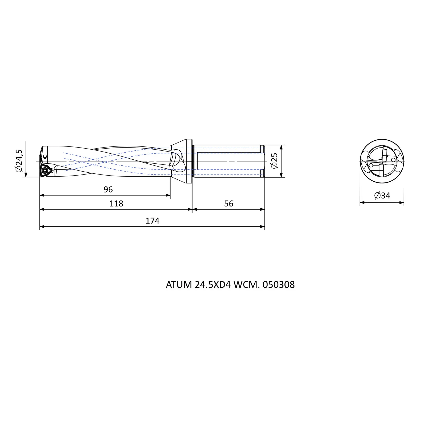 ATUM 24.5XD4 WCM. 050308 &mdash; dimensioned drawing