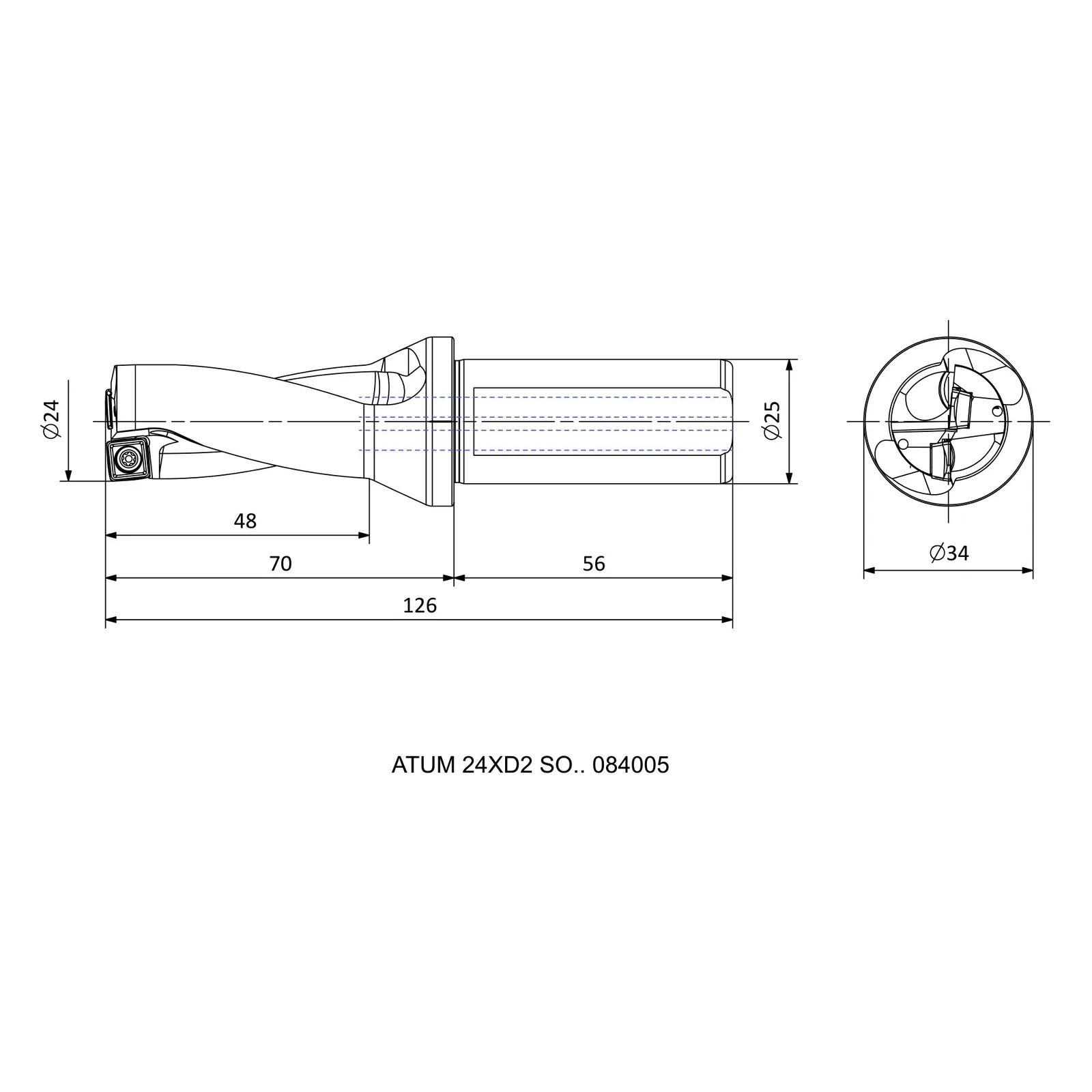 ATUM 24XD2 SO.. 084005 &mdash; dimensioned drawing