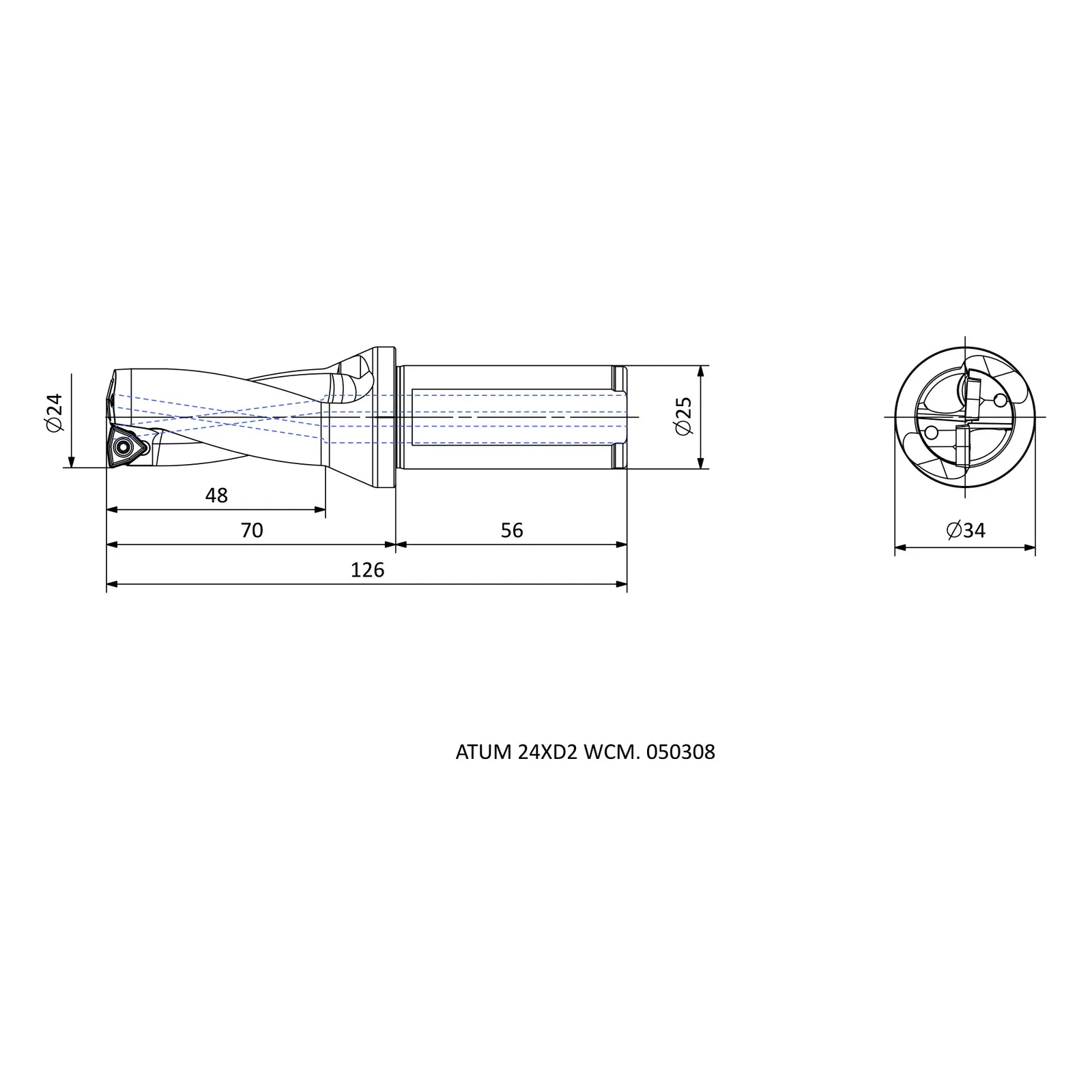 ATUM 24XD2 WCM. 050308 &mdash; dimensioned drawing