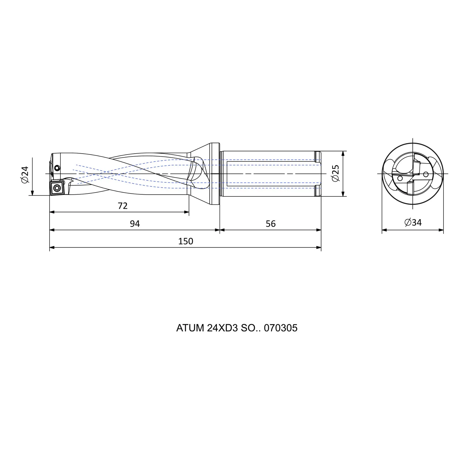 ATUM 24XD3 SO.. 070305 &mdash; dimensioned drawing