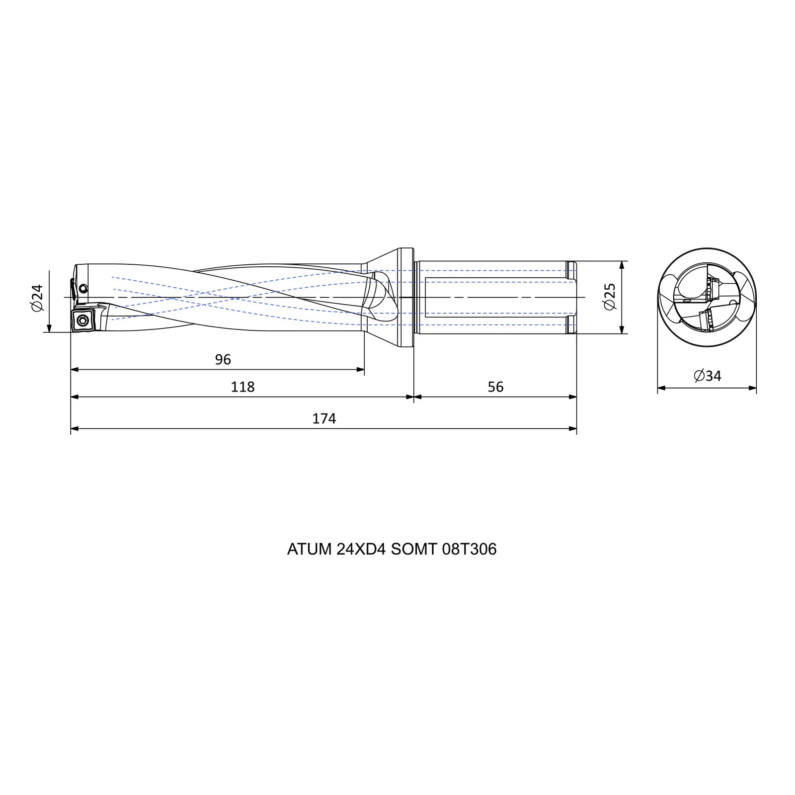 ATUM 24XD4 SOMT 08T306 &mdash; dimensioned drawing