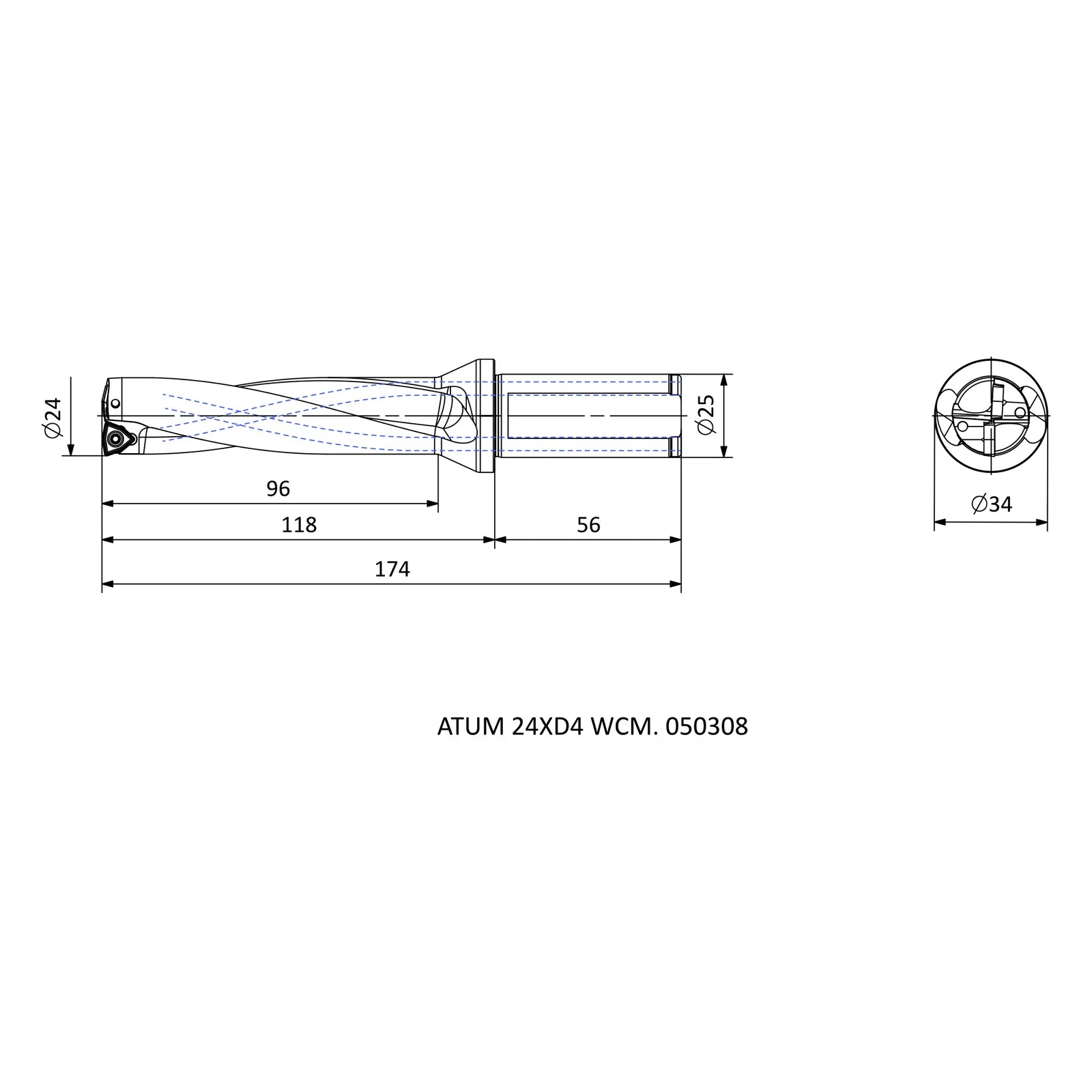 ATUM 24XD4 WCM. 050308 &mdash; dimensioned drawing