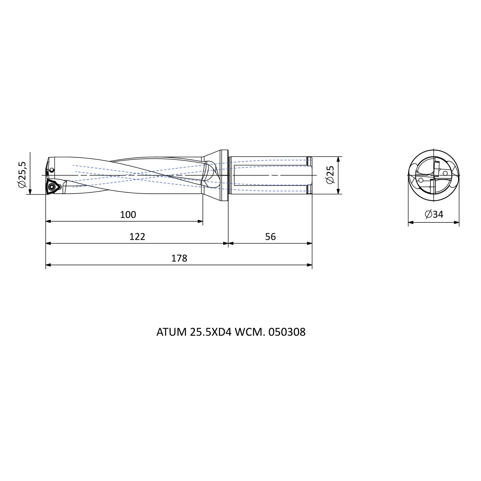 ATUM 25.5XD4 WCM. 050308 &mdash; dimensioned drawing