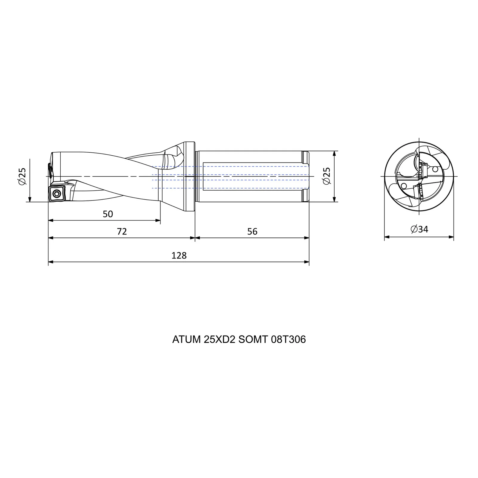 ATUM 25XD2 SOMT 08T306 &mdash; dimensioned drawing