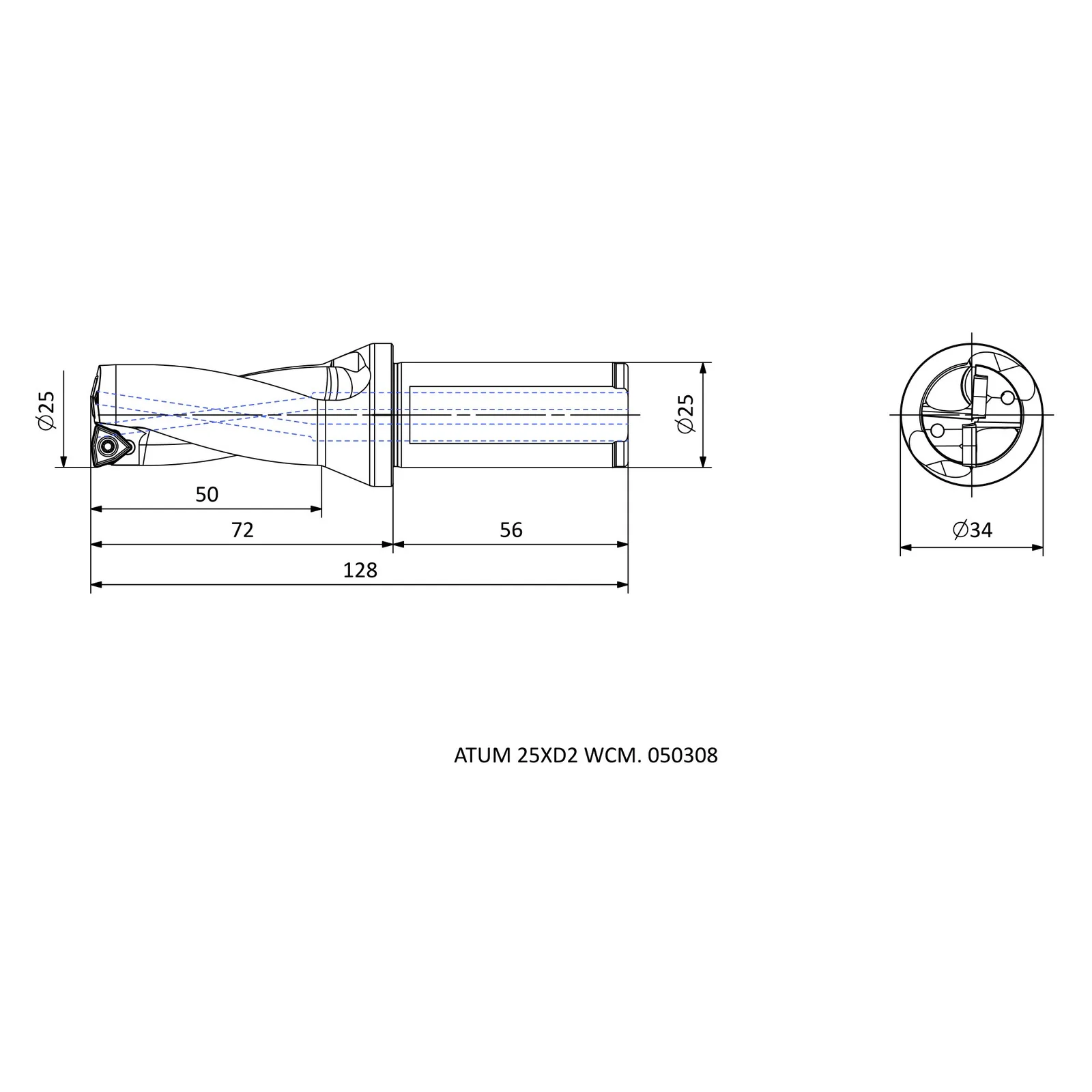ATUM 25XD2 WCM. 050308 &mdash; dimensioned drawing