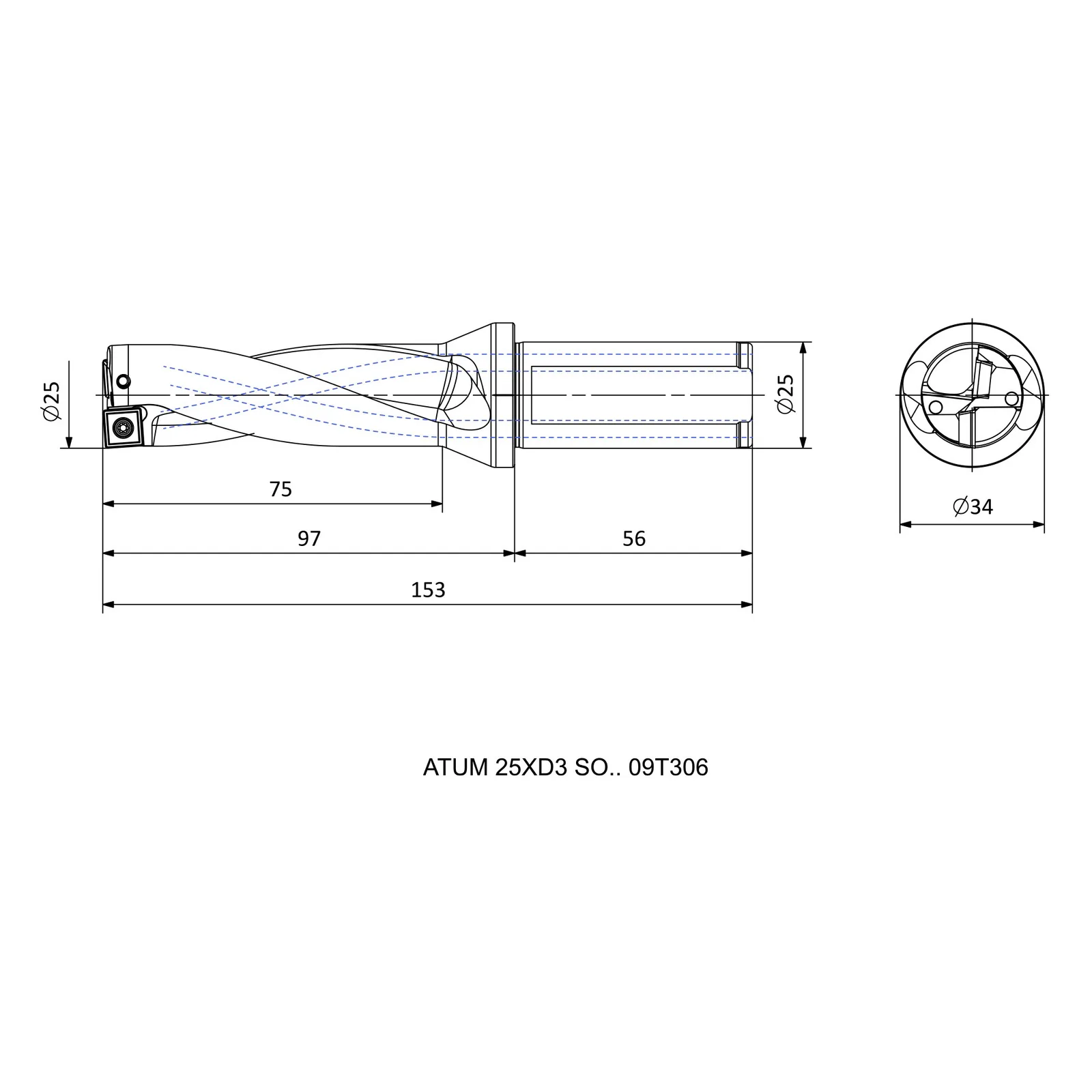 ATUM 25XD3 SO.. 09T306 &mdash; dimensioned drawing