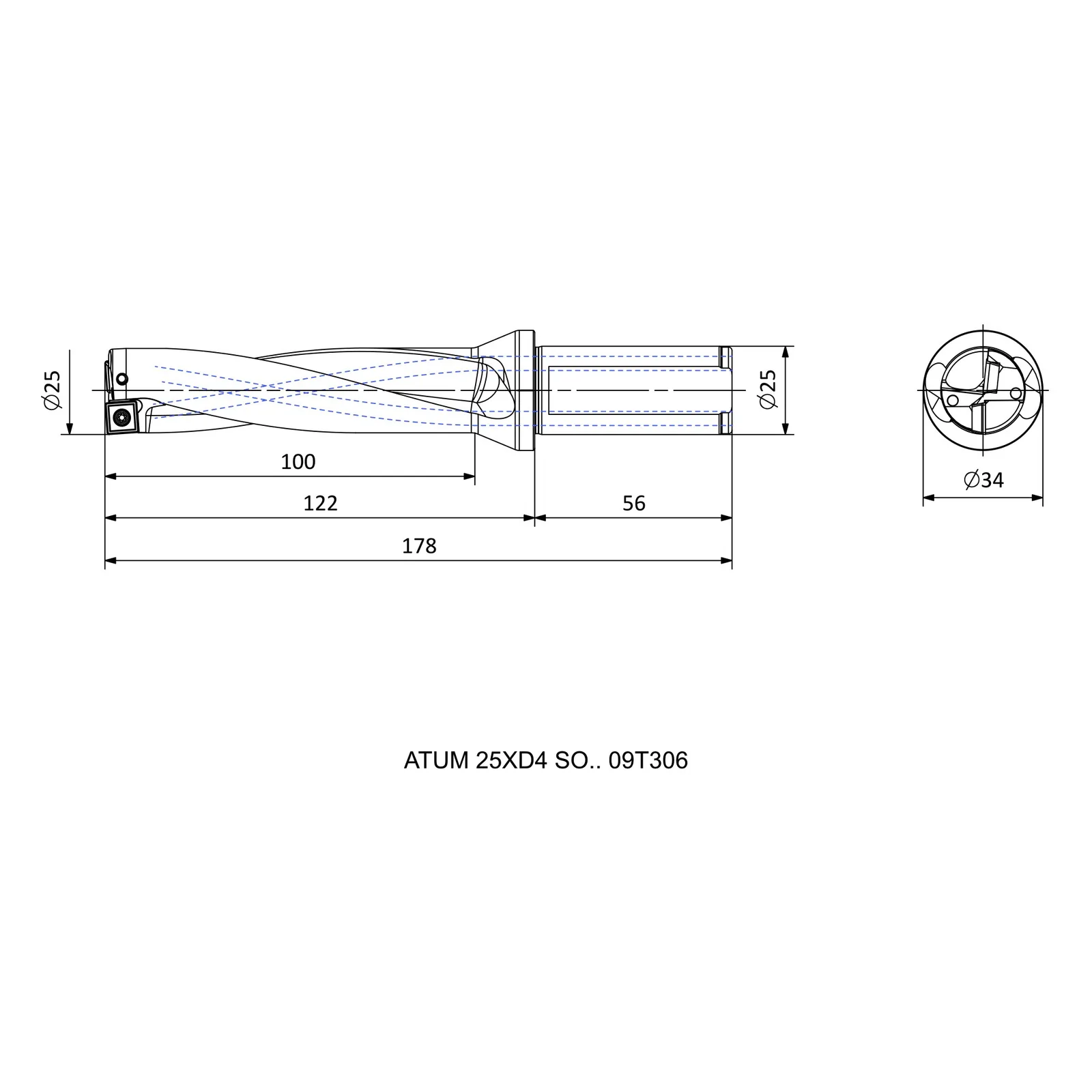 ATUM 25XD4 SO.. 09T306 &mdash; dimensioned drawing