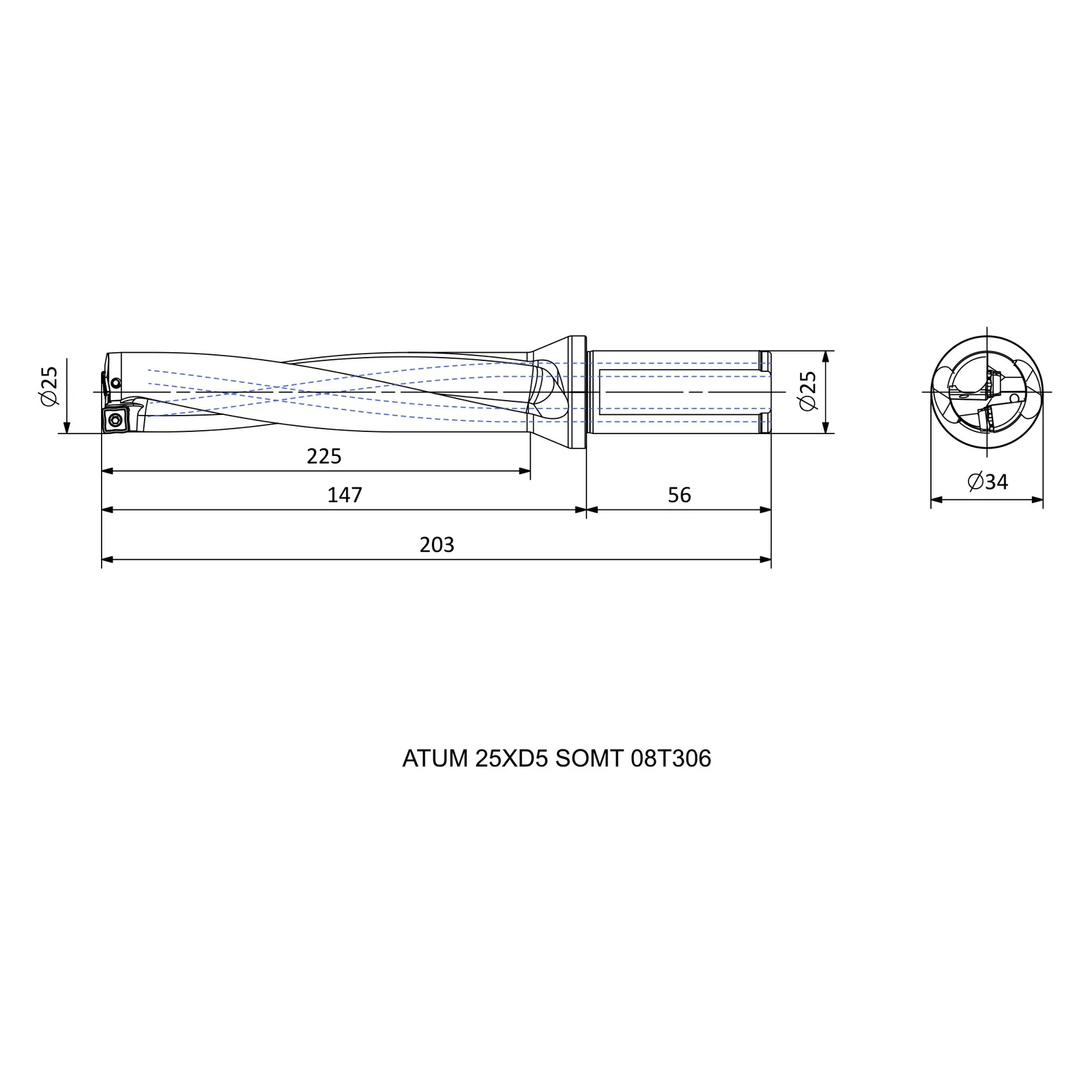 ATUM 25XD5 SOMT 08T306 &mdash; dimensioned drawing