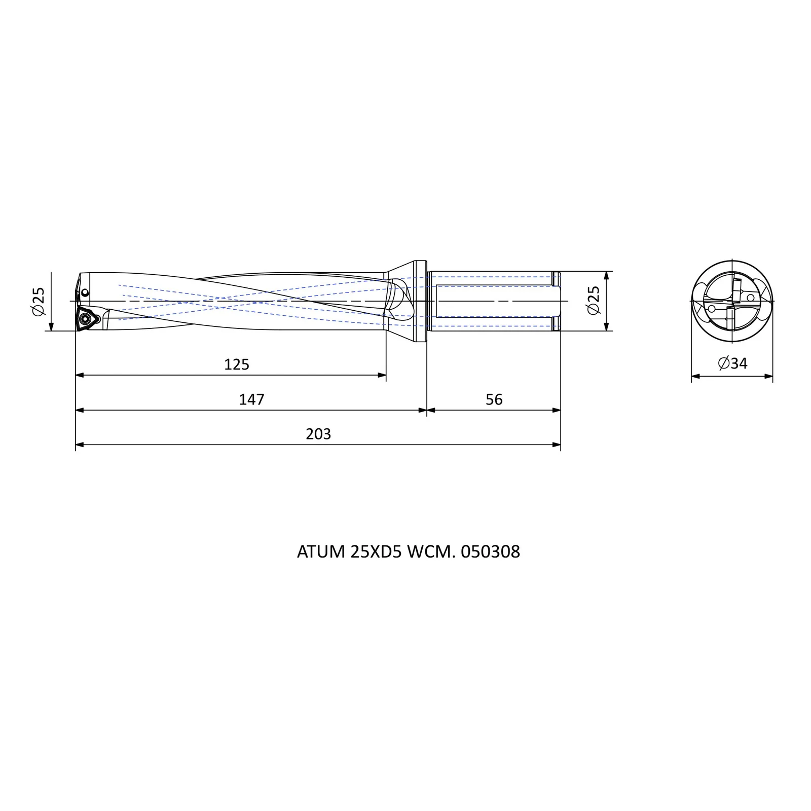 ATUM 25XD5 WCM. 050308 &mdash; dimensioned drawing