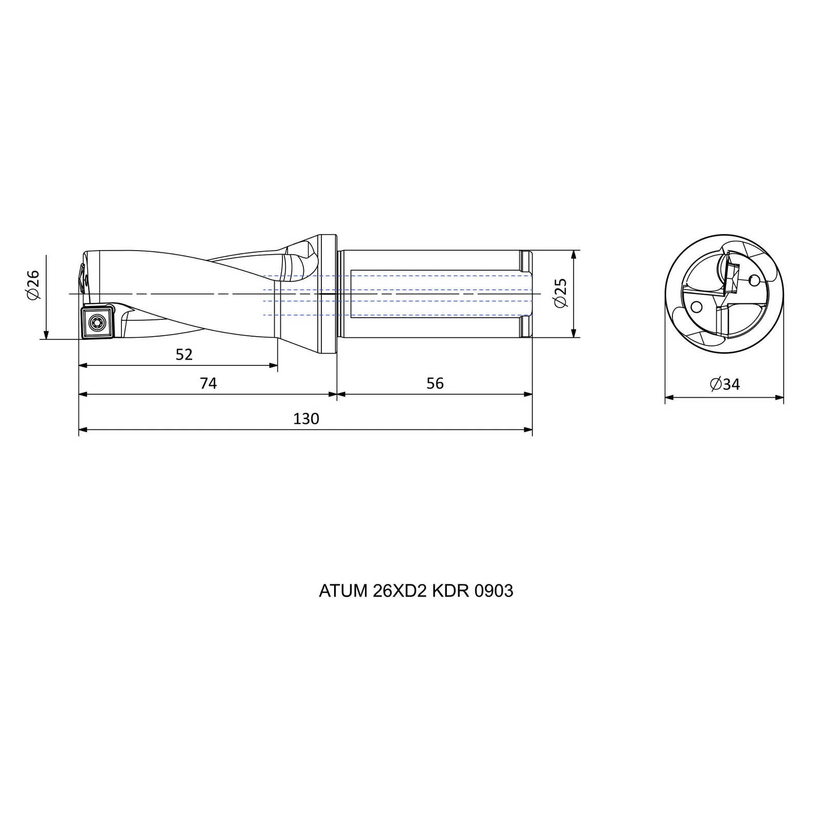 ATUM 26XD2 KDR 0903.. &mdash; dimensioned drawing