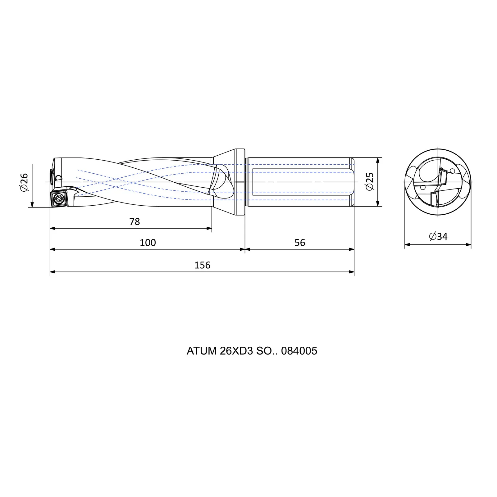 ATUM 26XD3 SO.. 084005 &mdash; dimensioned drawing